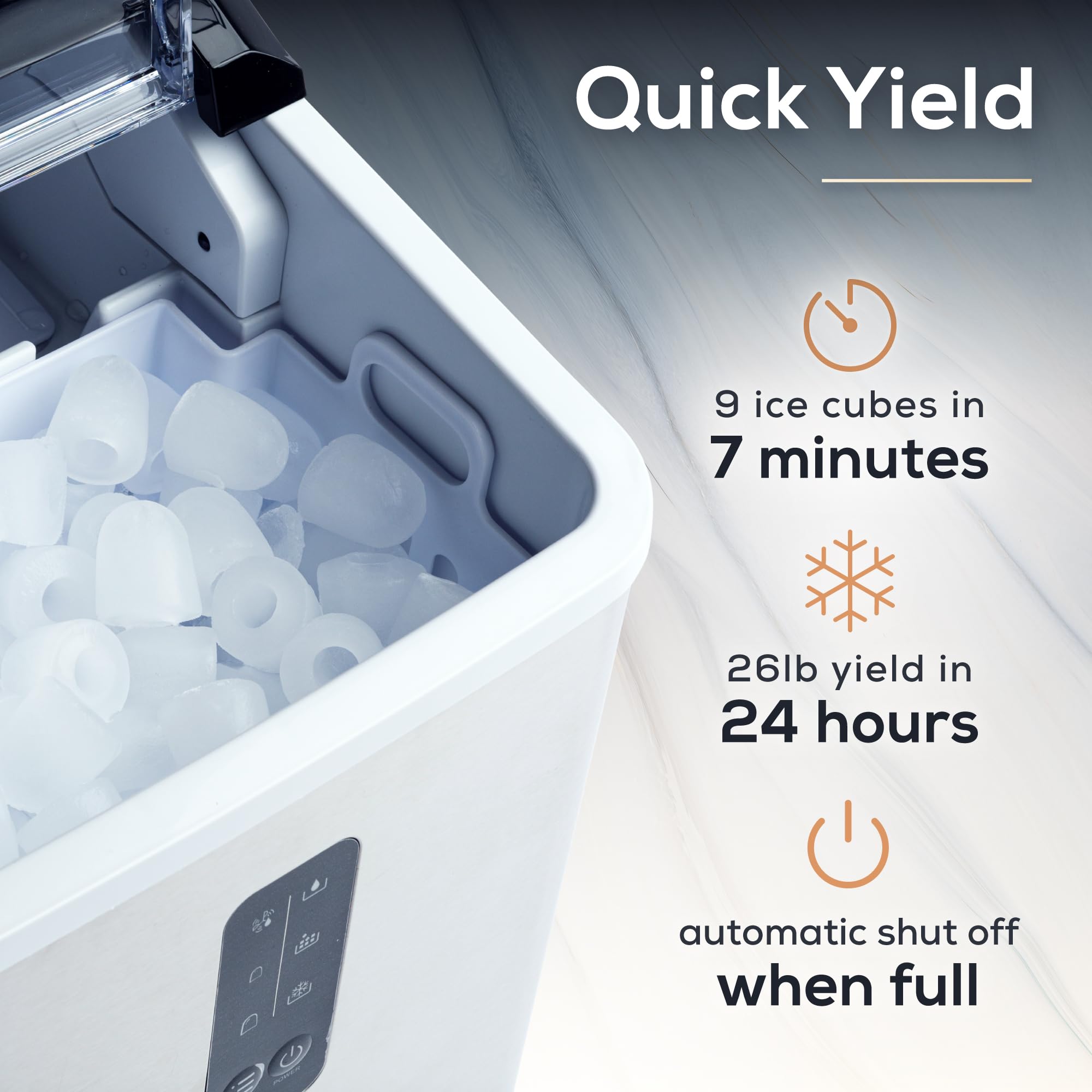 Igloo Automatic Self-Cleaning Portable Electric Countertop Ice Maker Machine with Handle, 26 Pounds in 24 Hours, 9 Ice Cubes Ready in 7 Minutes, with Ice Scoop and Basket