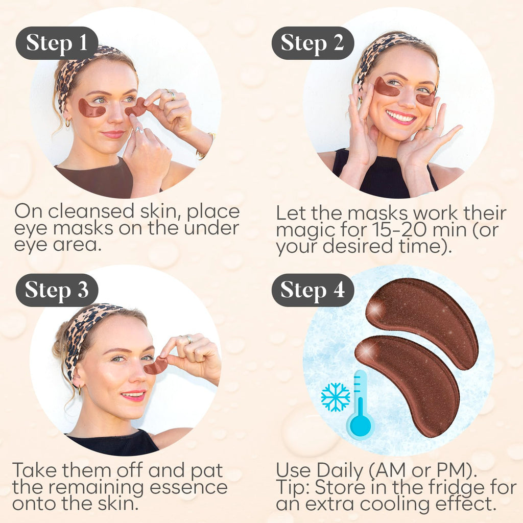 BLOOMORA Variety Under Eye Patches (30 Pairs) - Eye Mask for Dark Circles, Puffy Eyes & Wrinkles - 6 Varieties with Hyaluronic Acid, Green Tea, Rose, 24K Gold, Retinol, Collagen & Caffeine
