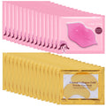 Lip Mask & Eye Mask - 30PCS Under Eye Patches Skincare for Puffy Eyes Bags Reducing Dark Circles,Collagen Hydrating Moisturizing Smoothing Gel Pads for Fade Fine Lines Anti-Aging Wrinkles Pink