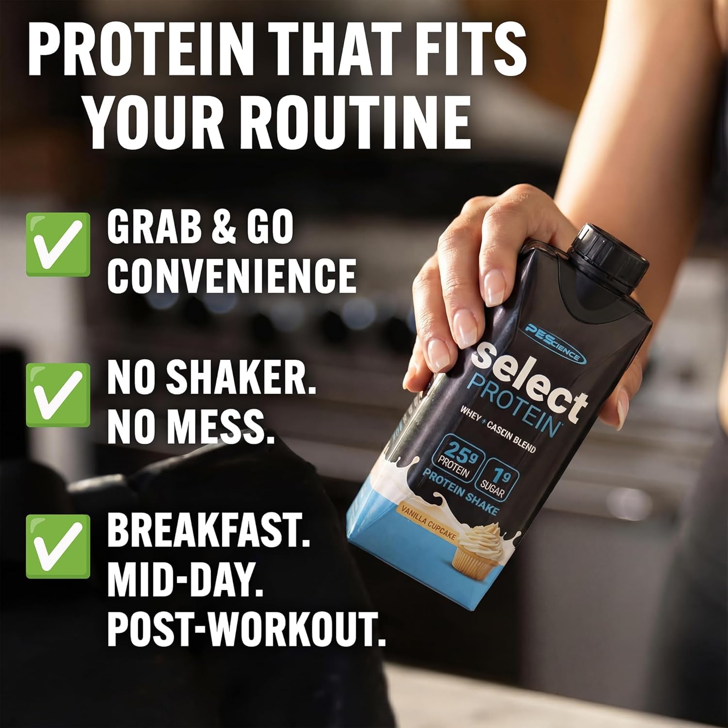 PEScience Select Protein Shake RTD, 25g Whey and Casein Blend, High Protein Drink, Gluten Free, Keto Friendly, 0g Sugar, Low Carb Ready to Drink Meal Replacement, Chocolate Truffle - Pack of 4
