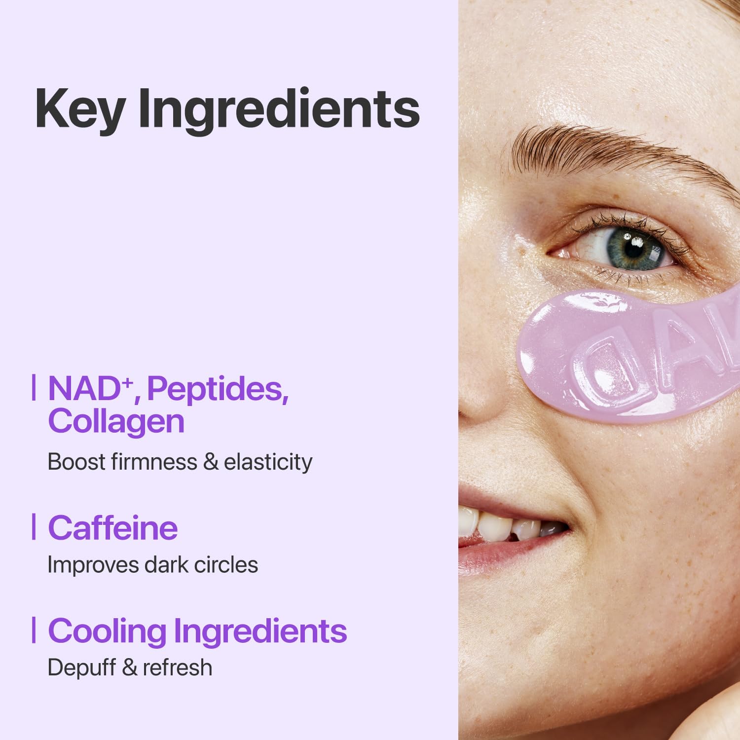 numbuzin No.9 Eye Patches, NAD+ Collagen Jelly Eye Masks with Peptides, Caffeine & Niacinamide, Cooling Under Eye Patches for Puffy Eyes & Eyebags, Skin Hydrated in Summer, 5 Pairs (10 Patches)
