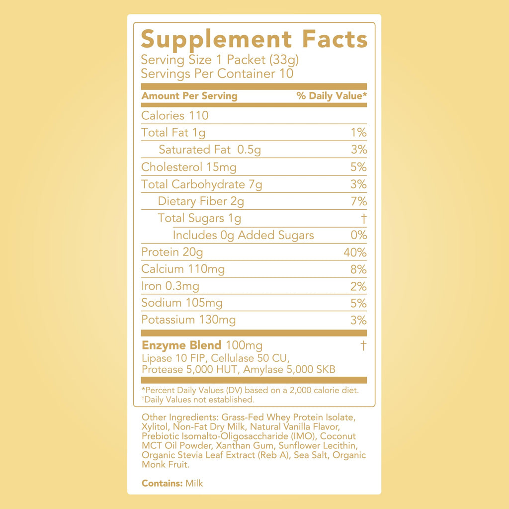 Clean Simple Eats Whey Isolate Protein Powder, Variety Pack, Naturally Sweetened, Zero Added Sugar, 20g 100% GrassFed Protein Powder with Digestive Enzymes, GlutenFree, Non GMO, 10 Single Serve Pack