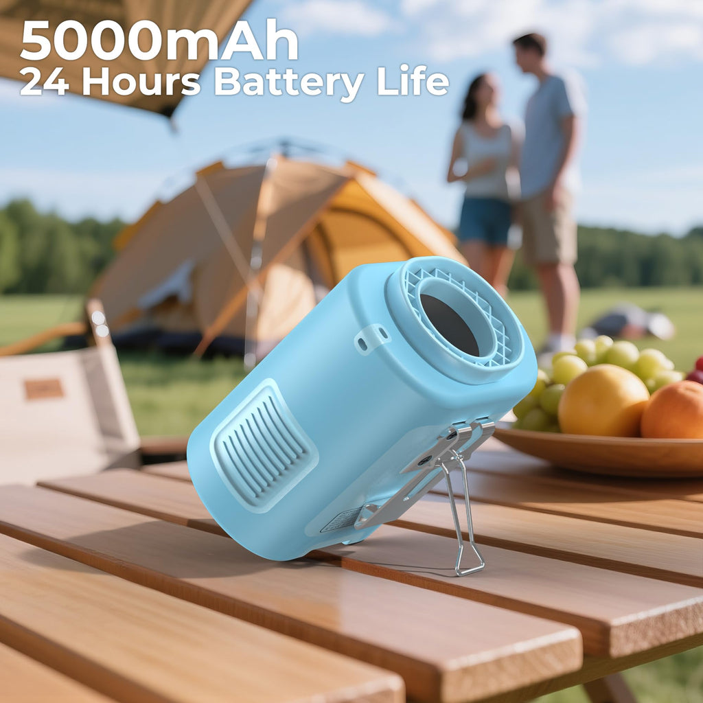 AMACOOL Portable Waist Fan Clip On, MAX 40H Work Time, 10000mAh Rechargeable Wearable Shirt Fan with Light, 16000RPM Powerful 5 Speed Belt Fans Personal Cooling Fans for Outdoor Jobsite Camping Travel