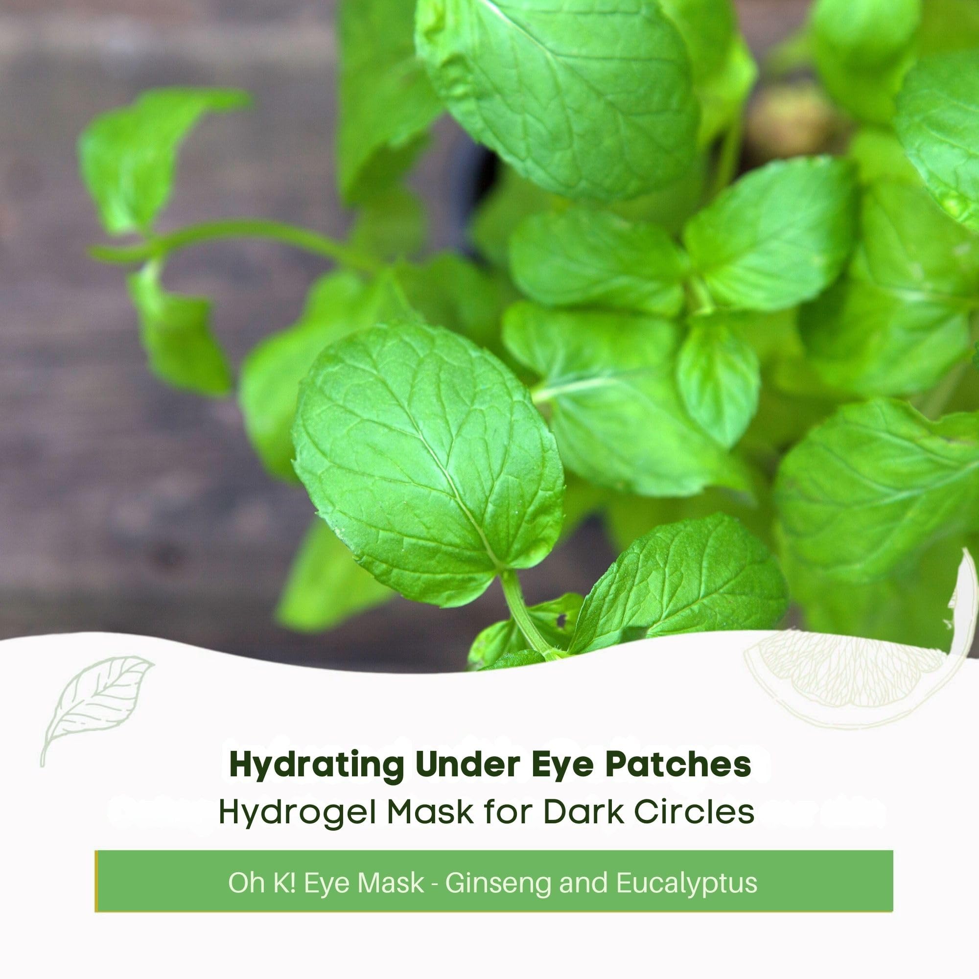 Oh K! Eye Mask - Rejuvenating - Hydrating Under Eye Patches - Depuffing Undereye Patches with Niacinamide - Hydrogel Mask for Dark Circles - 7 Pairs