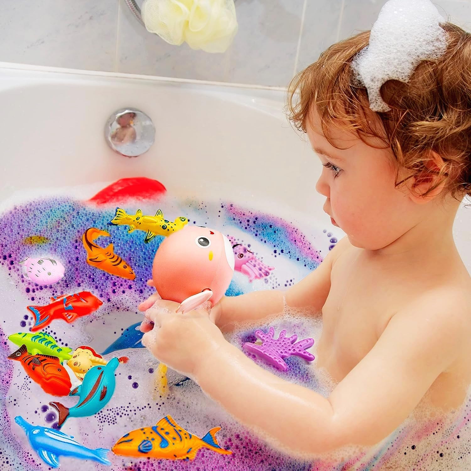 Bath Bombs for Kids with Surprise Fishing Games Inside for Girls Boys - 20 Kids Bath Bombs Gift Set, Handmade Bubble Bath Fizzes Bomb for Chrildren Birthday Christmas and Party Favor Gift for Boys