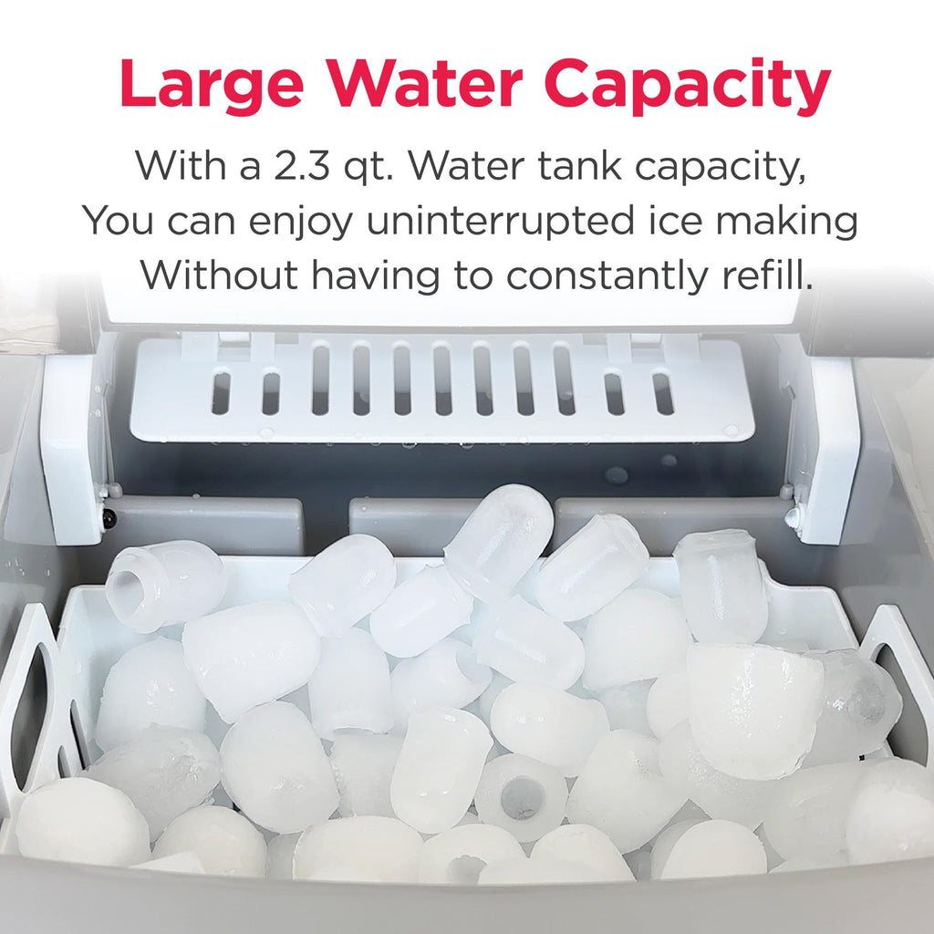 Frigidaire Countertop Portable, 26 lb per Day Bullet Ice Maker Machine (Black Stainless Steel)