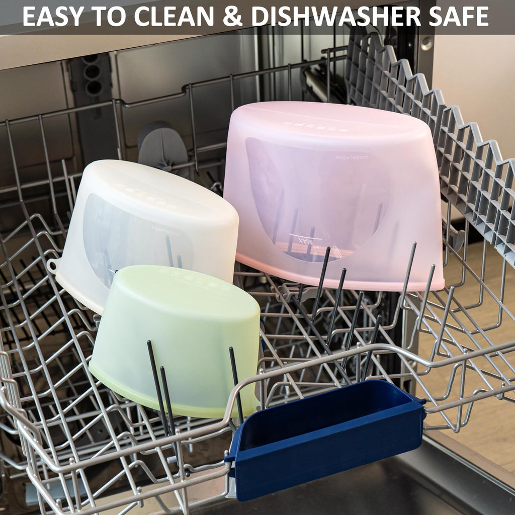 Extra Large Reusable Silicone Food Storage Bags 4 Pack, 0.8 Gallon/3000ml, 100% Silicone Stand-Up Wide-Open Zip-Lock Reusable Bags for Large Items, Microwave Freezer Oven Dishwasher Safe, Translucent