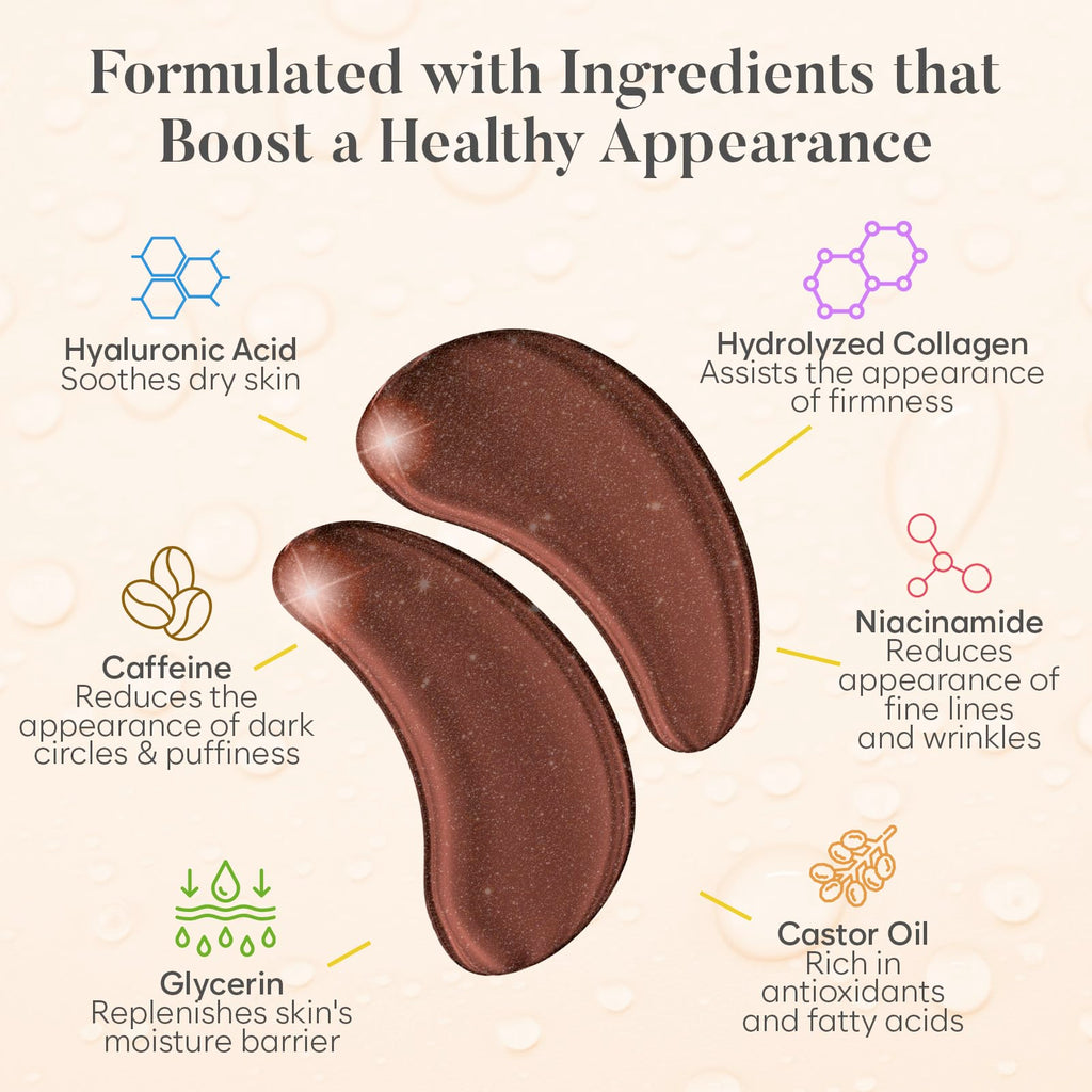 BLOOMORA Variety Under Eye Patches (30 Pairs) - Eye Mask for Dark Circles, Puffy Eyes & Wrinkles - 6 Varieties with Hyaluronic Acid, Green Tea, Rose, 24K Gold, Retinol, Collagen & Caffeine