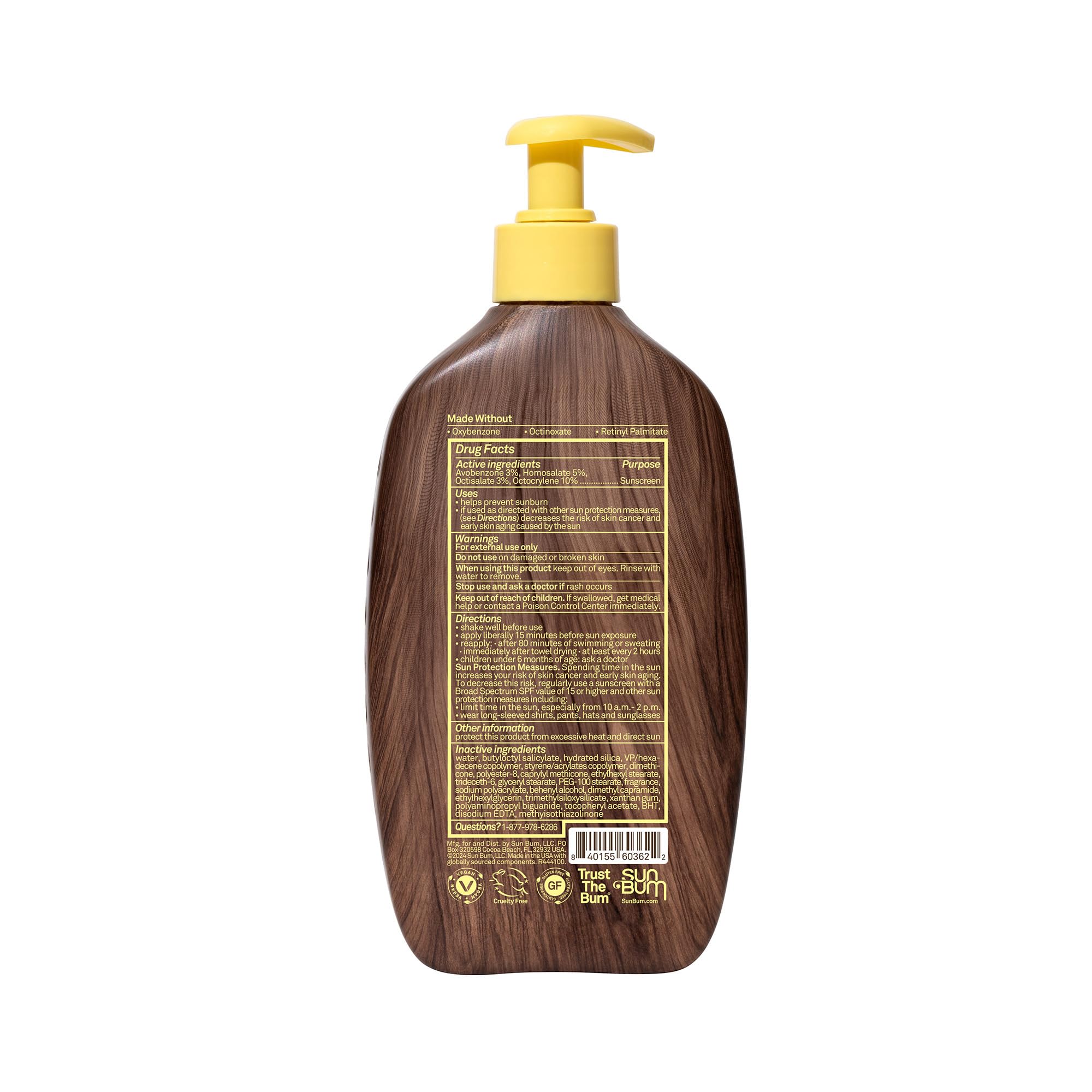 Sun Bum Original SPF 50 Sunscreen Body Lotion - Broad Spectrum Moisturizing Sunscreen with Vitamin E - Hawaii 104 Act Compliant (Made without Octinoxate & Oxybenzone) - Travel Size - 3 oz