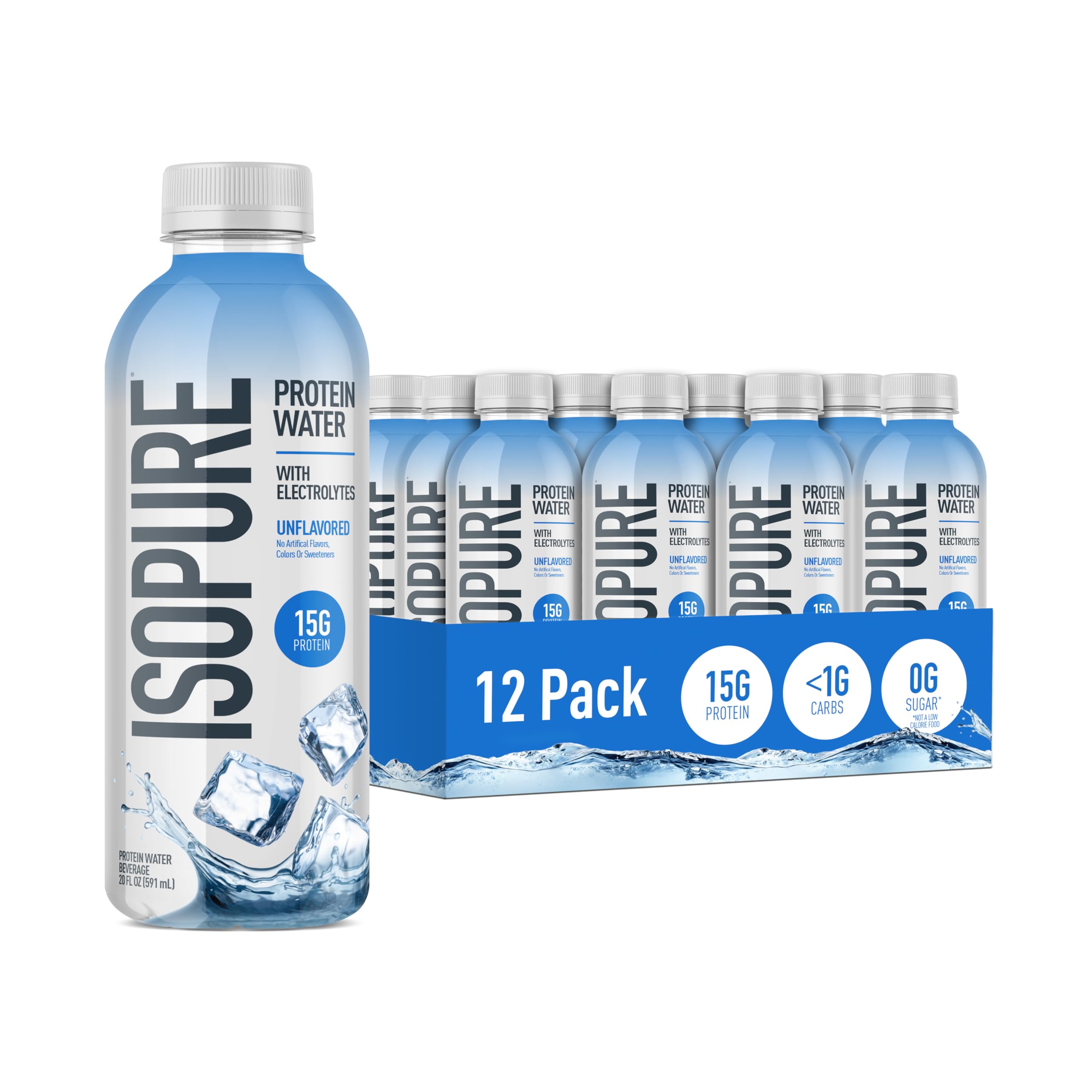 Isopure Clear Whey Isolate Protein Powder, Lactose Free, Gluten Free, Naturally Flavored, Watermelon Lime, 20g Protein Per Serving, 14.1 Oz, 16 Servings (Packaging May Vary)