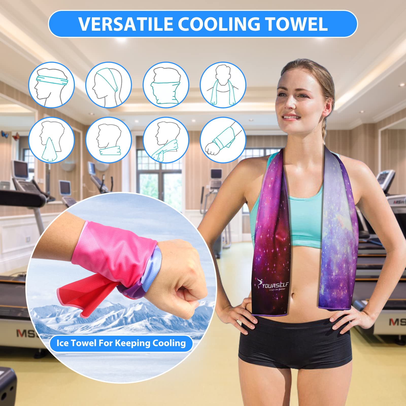 SYOURSELF Cooling Towel, Cooling Towels for Neck,40" x 12"Ice Towel for Instant Cooling Relief, Soft Breathable Chilly Towel, Perfect Yoga, Golf, Sports, Gym, Workout, Athletes Towel (1PC-Orange)