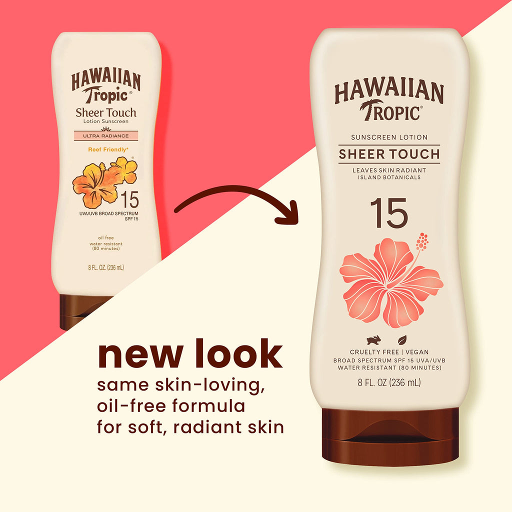 Hawaiian Tropic Sheer Touch Lotion Sunscreen SPF 70, 8 Fl Oz | Broad Spectrum, Oxybenzone Free, Sunblock Lotion, Hawaiian Tropic Sunscreen SPF 70, 8 Fl Oz