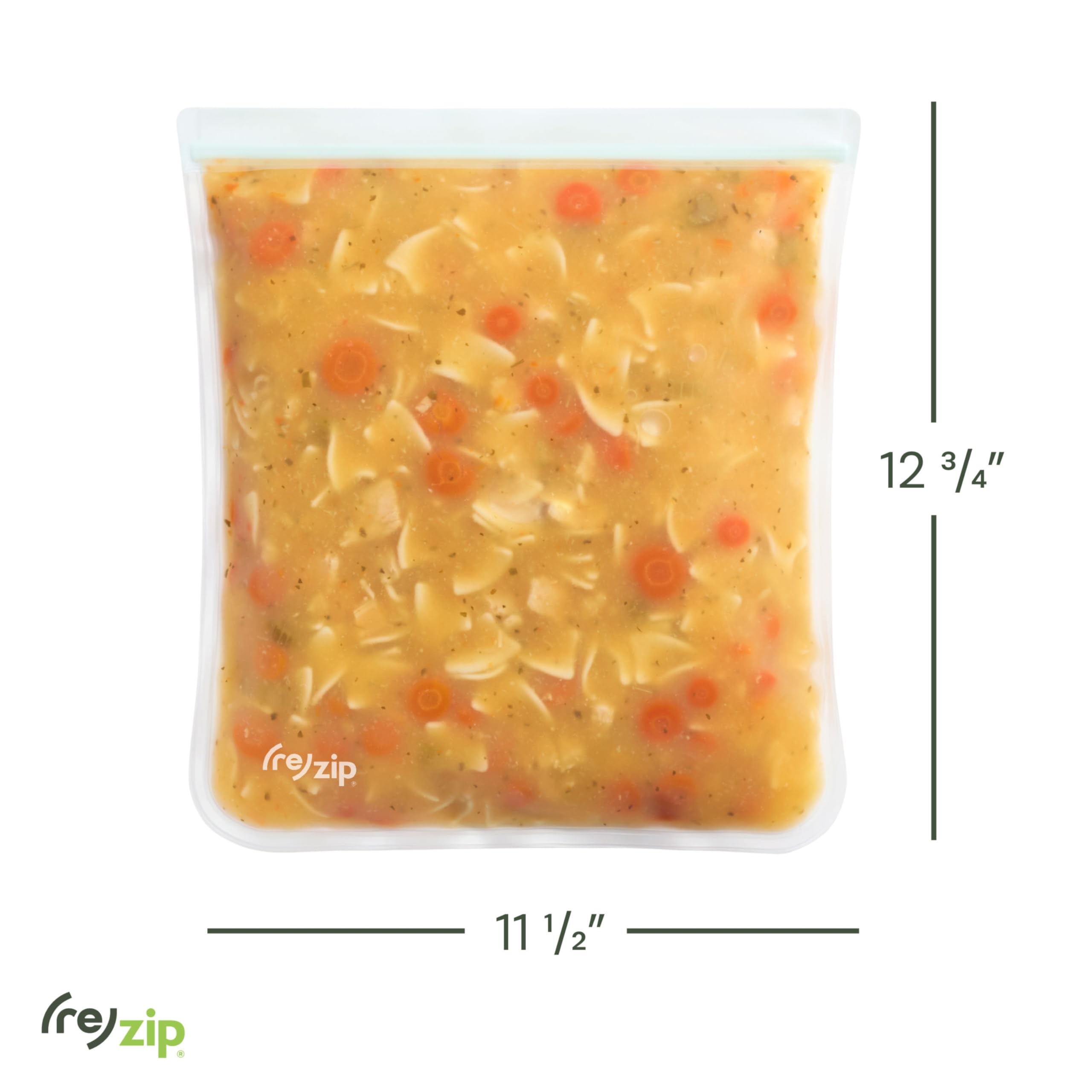 (re) zip Gallon Reusable Storage Bags, BPA-Free, Leakproof, Food-Grade 100% Food-Safe PEVA, for Food Storage and Freezer Use, Holds 16 cups | 128 fl oz, 4-Pack (Clear)