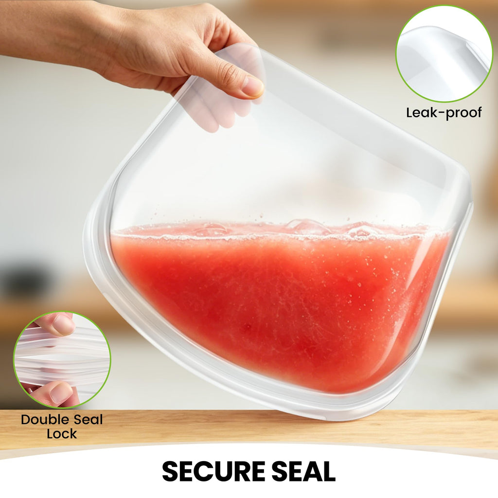 Reusable Silicone Food Storage Bag, Extra Large 124oz/3500ml Stand Up Sandwich Containers Leakproof for Oven, Microwave, Sous Vide & Freezer Bags for Meal Prep BBQ Camping Picnic Organization