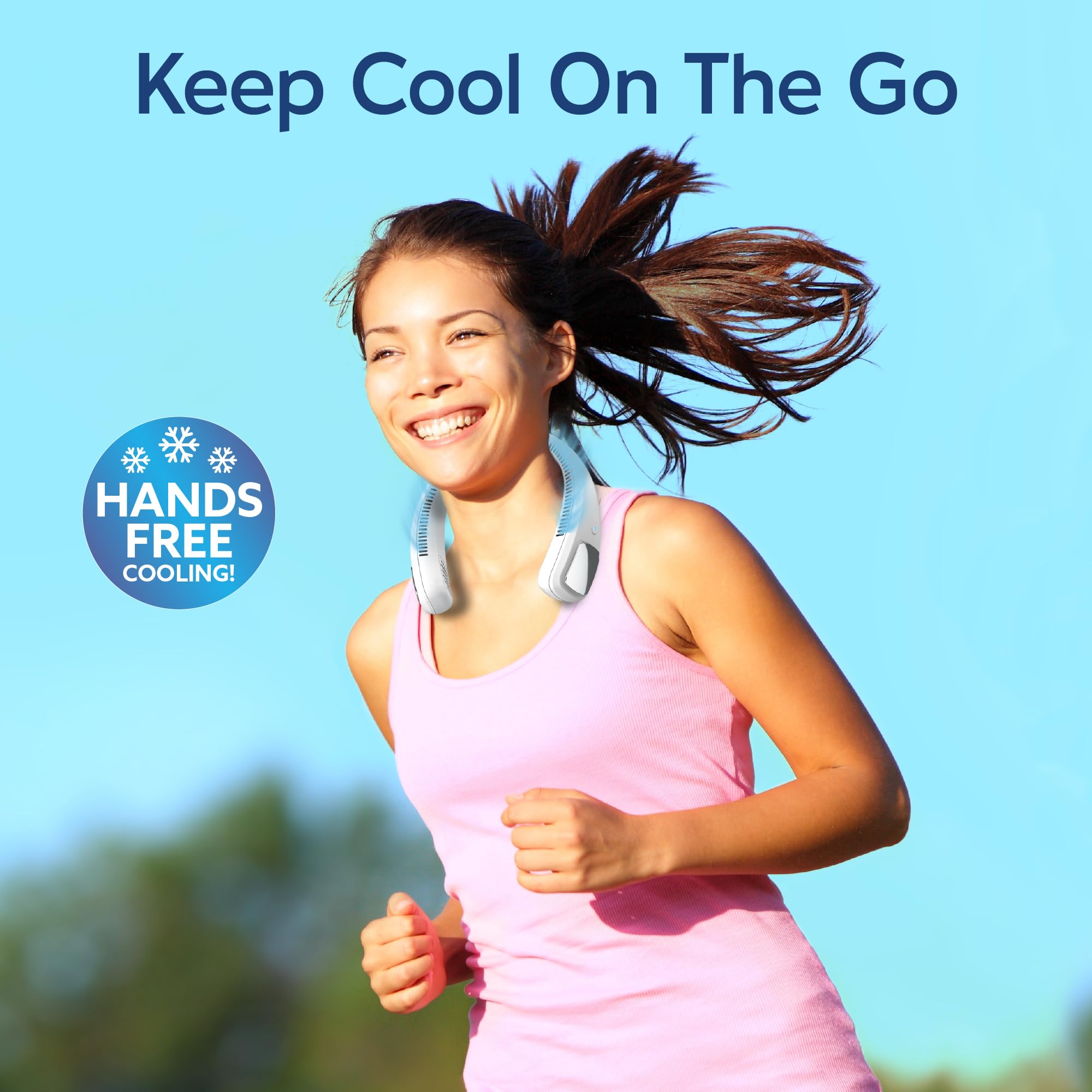 Arctic Air Freedom Personal Air Cooler - Portable 3-Speed Neck Fan, Hands-Free Wearable Design, Lightweight, Cordless And Rechargeable