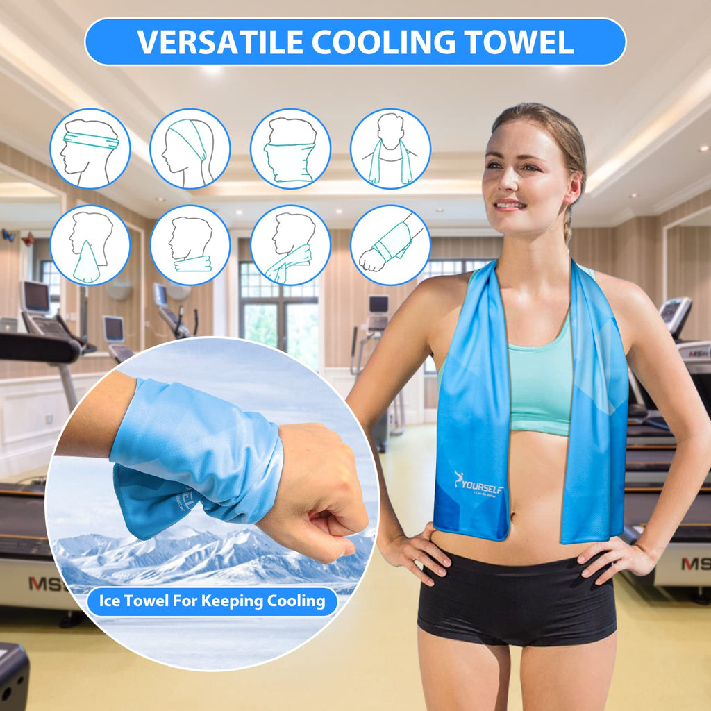 SYOURSELF Cooling Towel, Cooling Towels for Neck,40" x 12"Ice Towel for Instant Cooling Relief, Soft Breathable Chilly Towel, Perfect Yoga, Golf, Sports, Gym, Workout, Athletes Towel (1PC-Orange)