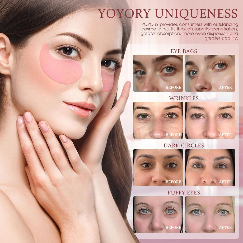 Under Eye Patches Masks - Reduce Puffy Eyes, Dark Circles,Undereye Bags, Wrinkles,Infused Peptide Collagen and Hyaluronic Acid,Vegan Cruelty-Free Self Care 30 Pairs
