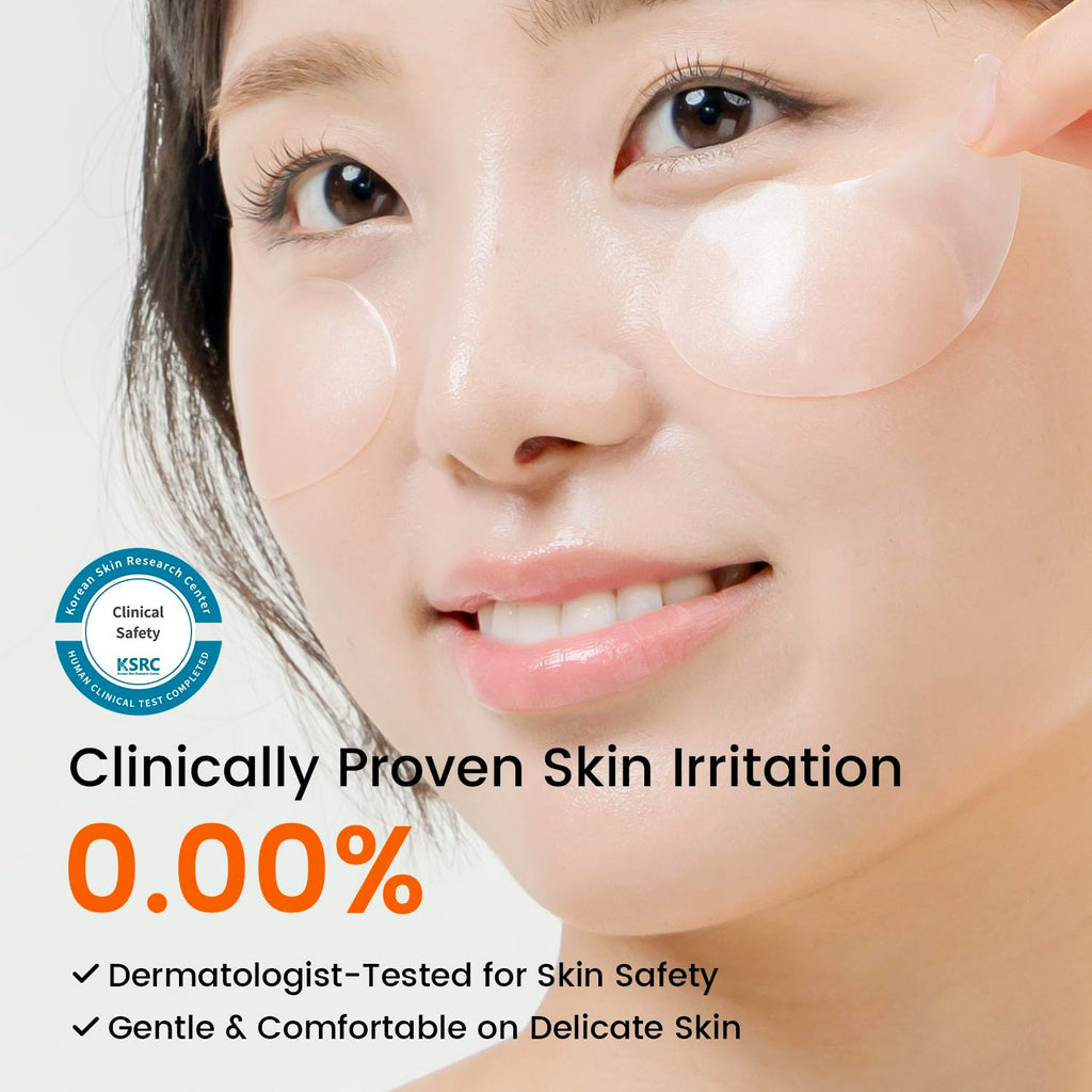 Caffeine Under Eye Patches: 30 Pairs Korean Hydrogel Eye Masks for Dark Circles Puffiness Relief with Niacinamide Hyaluronic Acid - Undereye Brightening Hydrating Anti-Wrinkle Treatment