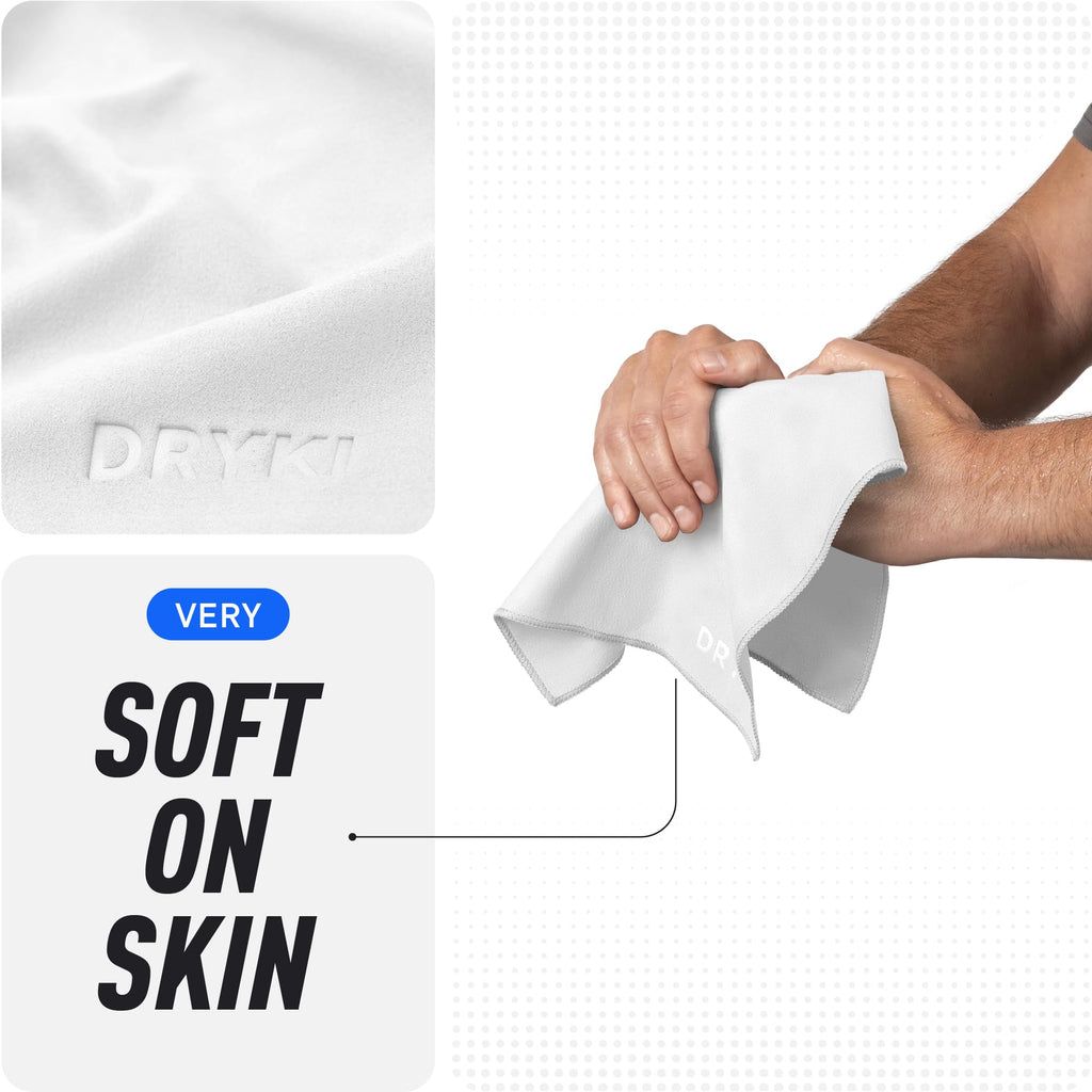 DRYKI Pocket-Sized Sweat Towels - The Original Sweat Absorbing Handkerchiefs - Quick-Dry Microfiber Sweat Rags for Face, Hands, & Body - Men & Women - Gym and Work (Moss Camo: 5 Pack)