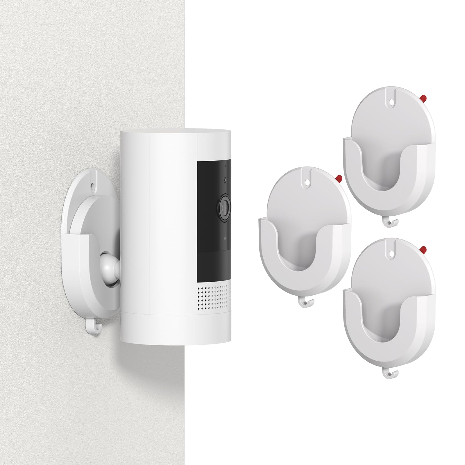 No Drill Ring Camera Adhesive Wall Mount,Strong Durable Adhesive Camera Mount Holder for Ring Indoor Cam (1st Gen and 2nd Gen)/Blink Outdoor Camera 4,2K+,(3rd Gen),Mini 2K+,Mini 2,3Pack Mount Bracket