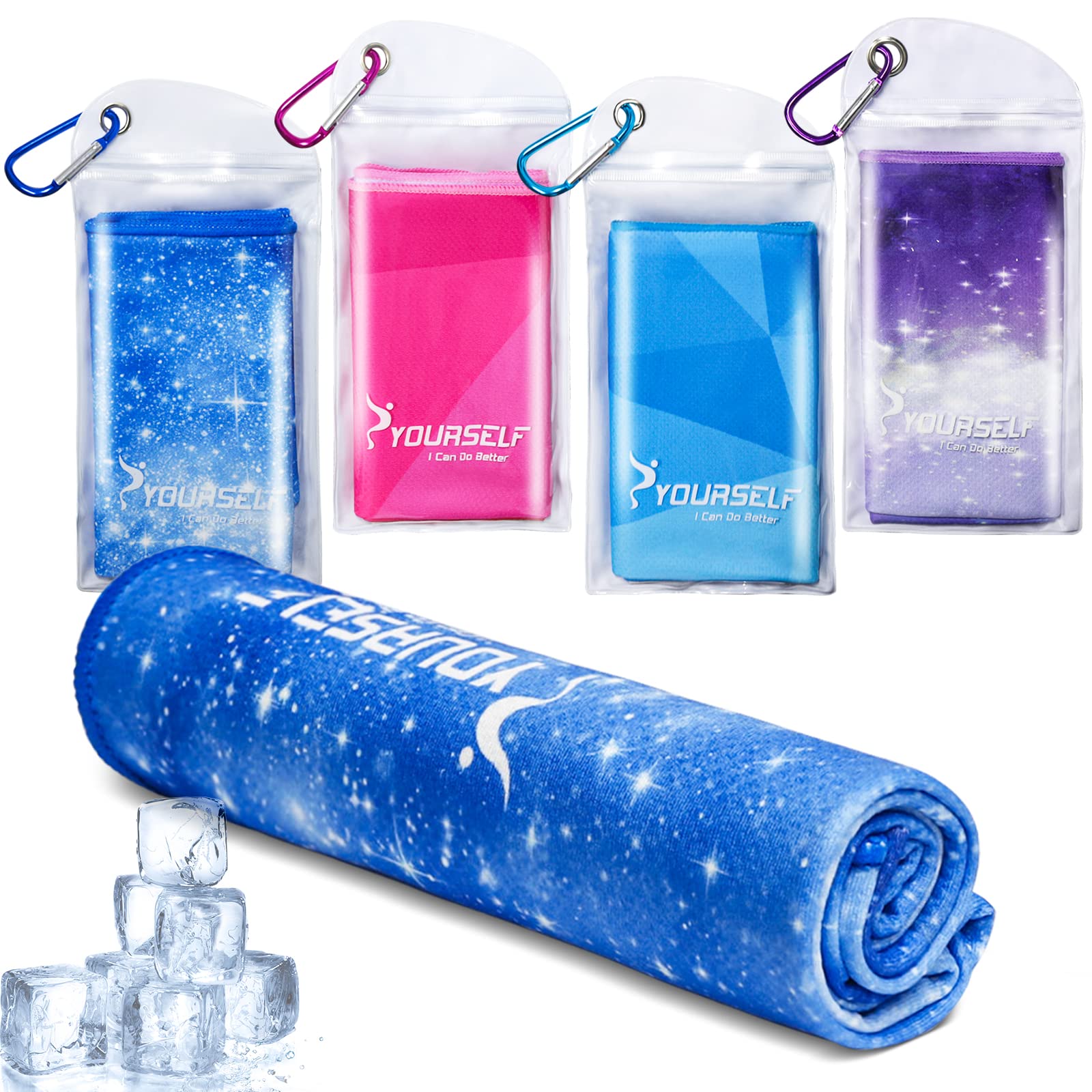 SYOURSELF Cooling Towel, Cooling Towels for Neck,40" x 12"Ice Towel for Instant Cooling Relief, Soft Breathable Chilly Towel, Perfect Yoga, Golf, Sports, Gym, Workout, Athletes Towel (1PC-Orange)