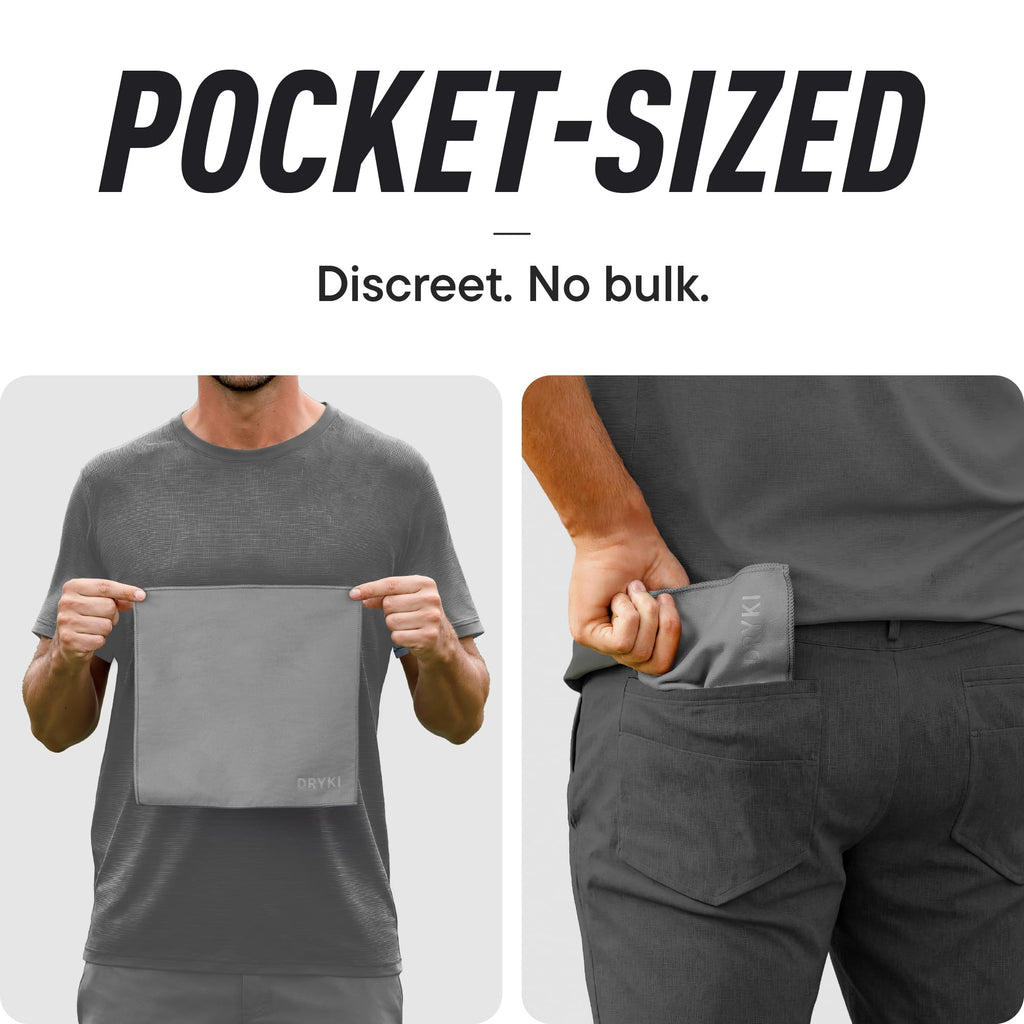 DRYKI Pocket-Sized Sweat Towels - The Original Sweat Absorbing Handkerchiefs - Quick-Dry Microfiber Sweat Rags for Face, Hands, & Body - Men & Women - Gym and Work (Moss Camo: 5 Pack)