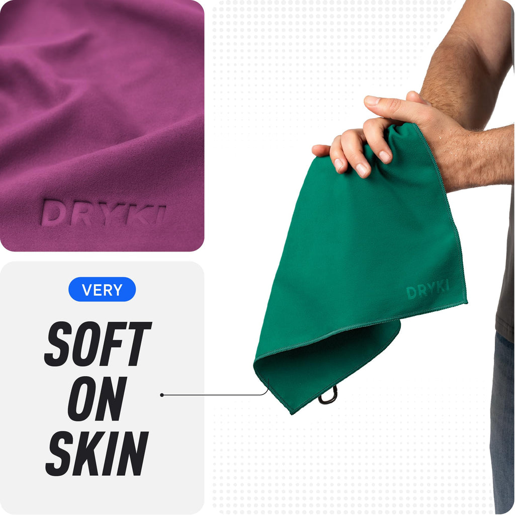 DRYKI Pocket-Sized Sweat Towels - The Original Sweat Absorbing Handkerchiefs - Quick-Dry Microfiber Sweat Rags for Face, Hands, & Body - Men & Women - Gym and Work (Moss Camo: 5 Pack)