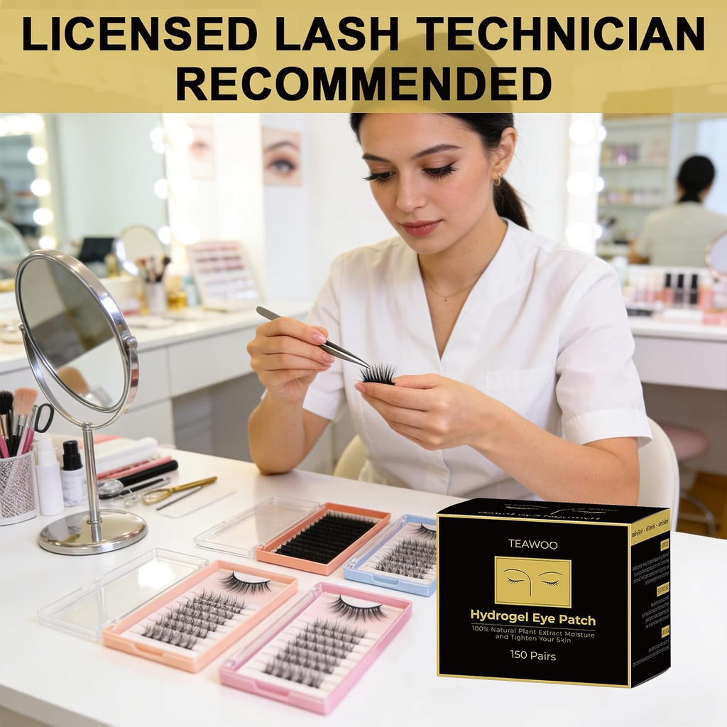 TEAWOO Under Eye Patches for Lash Extensions, 150 Pairs | Eyelash Extension Supplies, Under Eye Patches, Eye Pads for Eyelash Extension, Eyelash Tinting