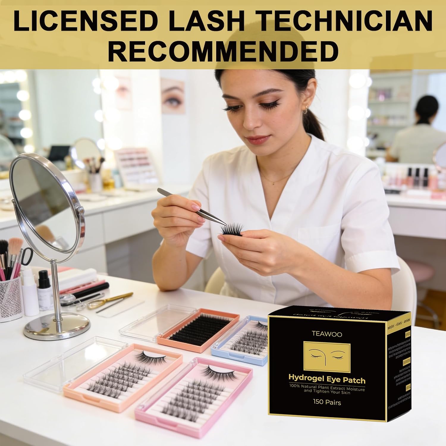 TEAWOO Under Eye Patches for Lash Extensions, 150 Pairs | Eyelash Extension Supplies, Under Eye Patches, Eye Pads for Eyelash Extension, Eyelash Tinting