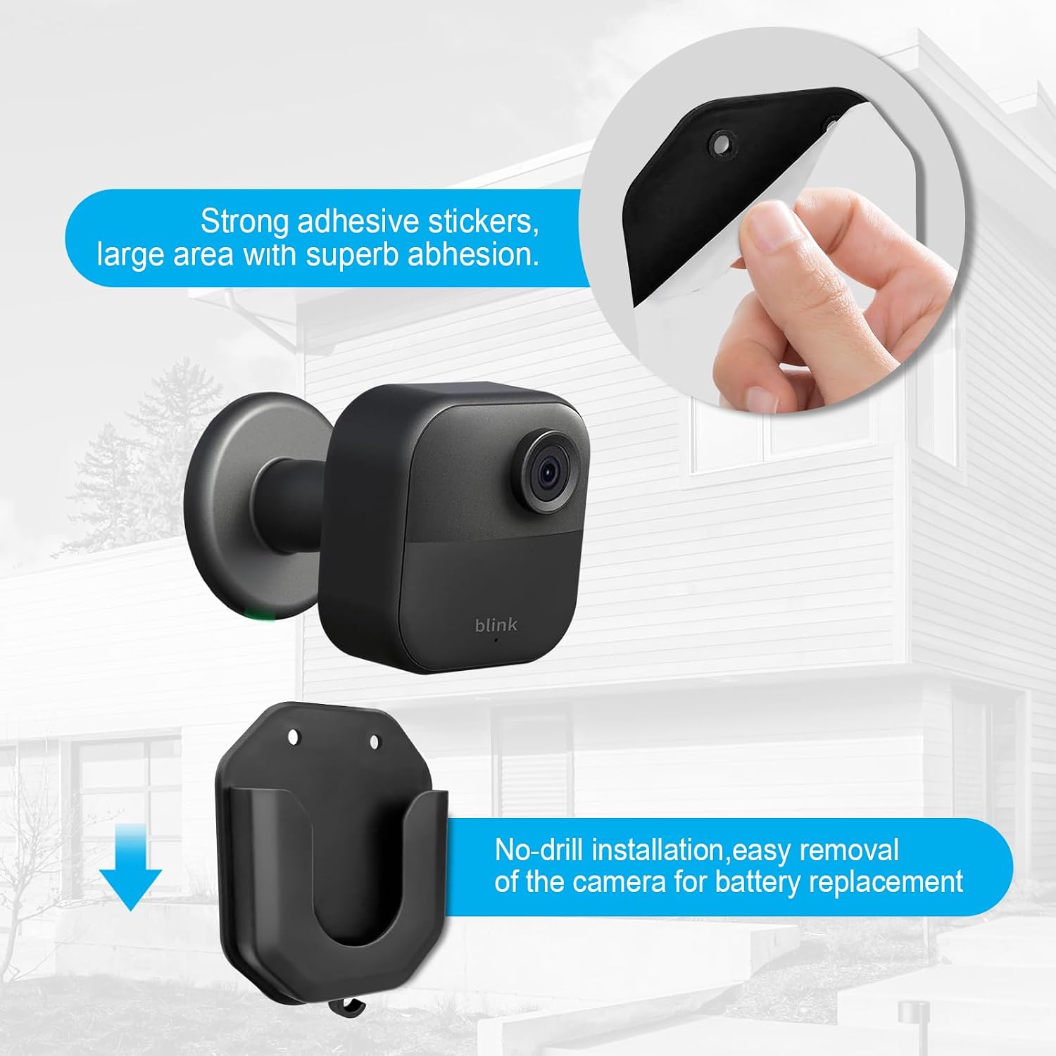 Blink Outdoor 4 Camera Wall Mount Kit No Drill,Blink Subscription Plan Basic Window Mount Accessories,Bracket for Blink Mini/Mini 2 /Blink Outdoor 4 /Blink Indoor Cameras, HBV Adhesive Mount
