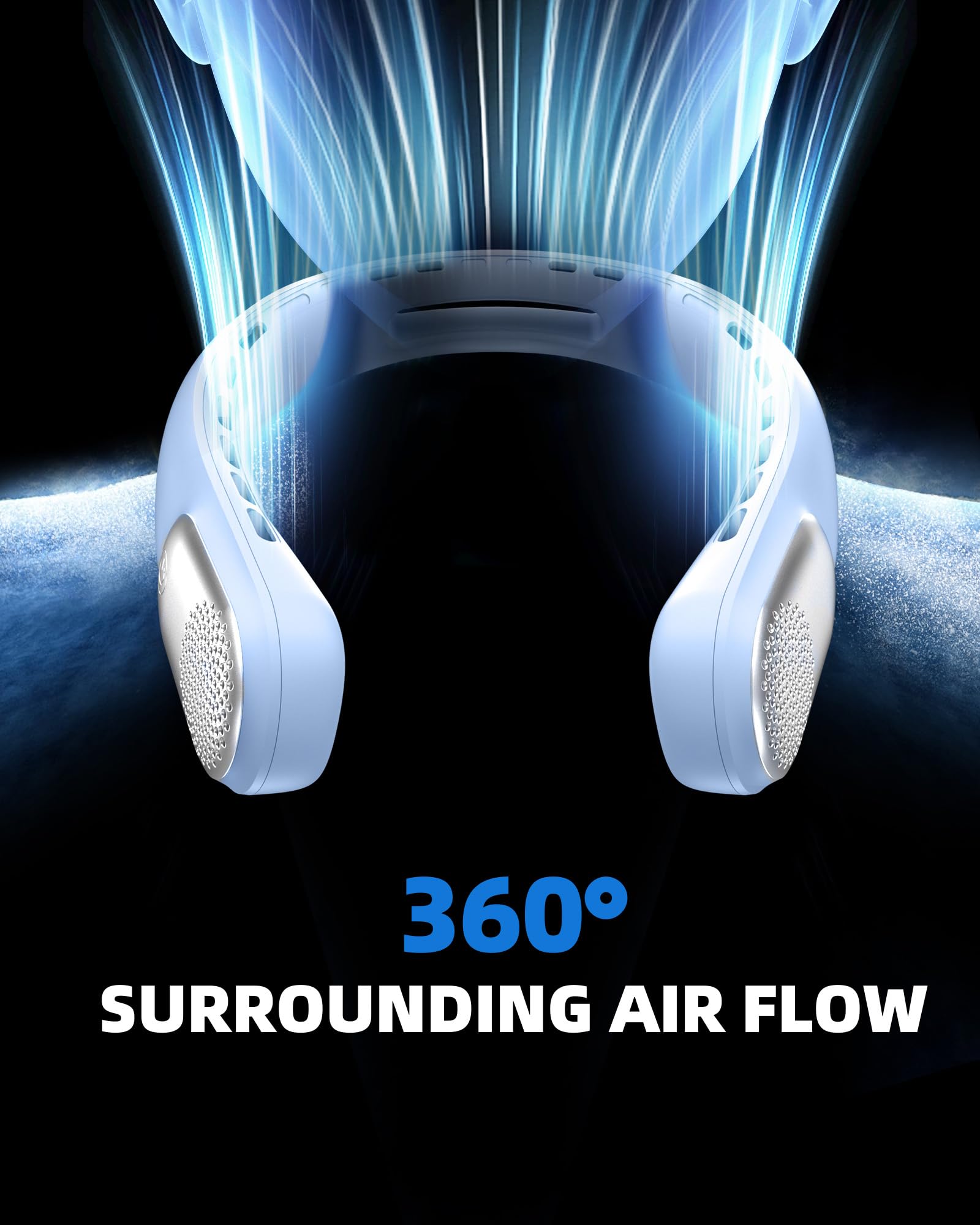 Neck Fan, Portable 4000 mAh Battery Operated Personal Fan with LED Display, 3 Wind Speed, Fast Cooling, Fast Cooling,USB Rechargeable Fan for Women Outdoor Purple