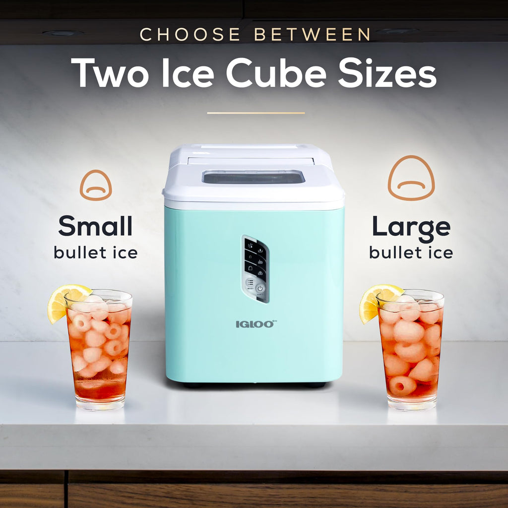 Igloo Automatic Self-Cleaning Portable Electric Countertop Ice Maker Machine with Handle, 26 Pounds in 24 Hours, 9 Ice Cubes Ready in 7 Minutes, with Ice Scoop and Basket