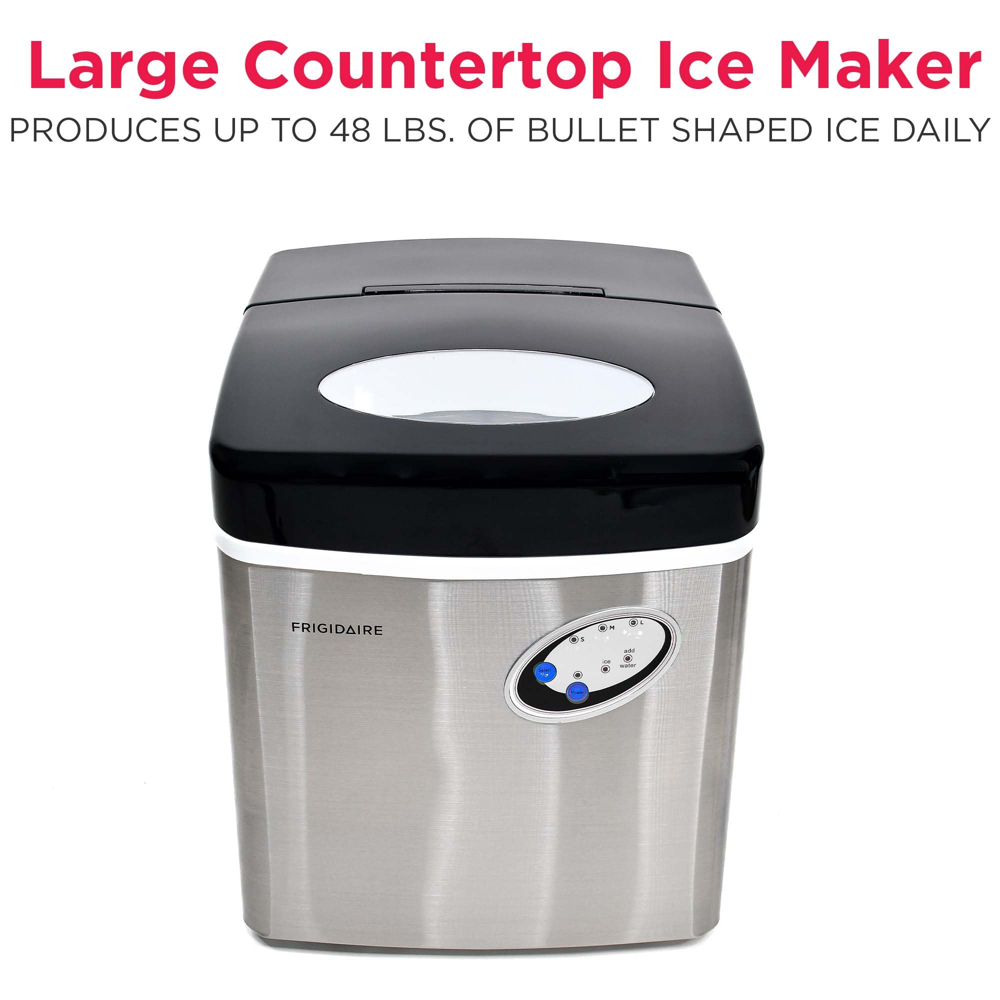 Frigidaire EFIC115 Extra Large Ice Maker, Stainless Steel, 48 lbs per Day