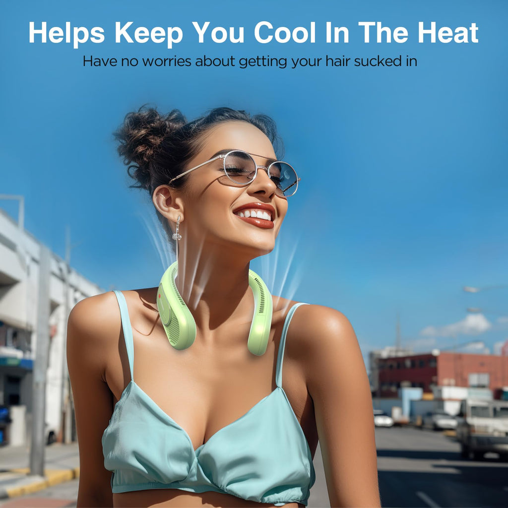 Hotsales Neck Fan, Hands Free Bladeless Neck Fans Portable Rechargeable, 6000 mAh Battery Operated Wearable Personal Fan, Cooling Neck Fan, 3 Speeds, USB Fan Gifts for Men, Women, Travel, Outdoor