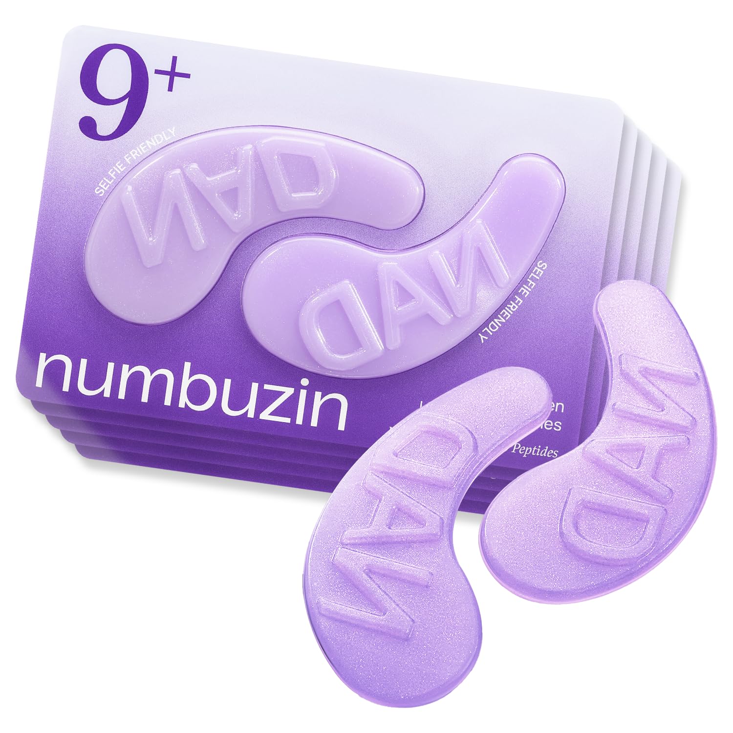 numbuzin No.9 Eye Patches, NAD+ Collagen Jelly Eye Masks with Peptides, Caffeine & Niacinamide, Cooling Under Eye Patches for Puffy Eyes & Eyebags, Skin Hydrated in Summer, 5 Pairs (10 Patches)