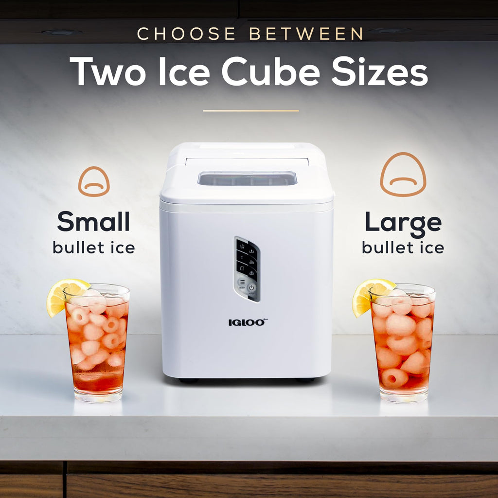 Igloo Automatic Self-Cleaning Portable Electric Countertop Ice Maker Machine with Handle, 26 Pounds in 24 Hours, 9 Ice Cubes Ready in 7 Minutes, with Ice Scoop and Basket