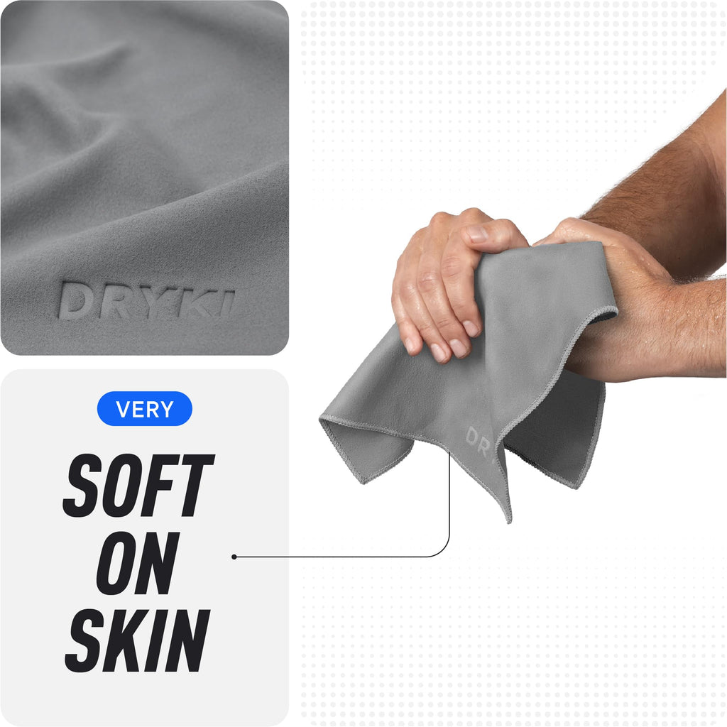 DRYKI Pocket-Sized Sweat Towels - The Original Sweat Absorbing Handkerchiefs - Quick-Dry Microfiber Sweat Rags for Face, Hands, & Body - Men & Women - Gym and Work (Moss Camo: 5 Pack)
