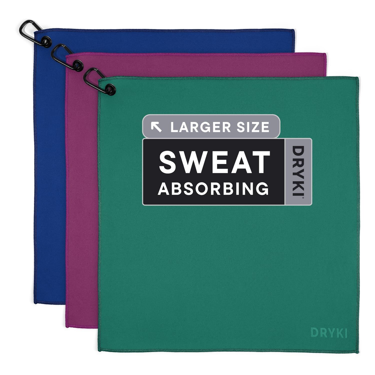 DRYKI Pocket-Sized Sweat Towels - The Original Sweat Absorbing Handkerchiefs - Quick-Dry Microfiber Sweat Rags for Face, Hands, & Body - Men & Women - Gym and Work (Moss Camo: 5 Pack)