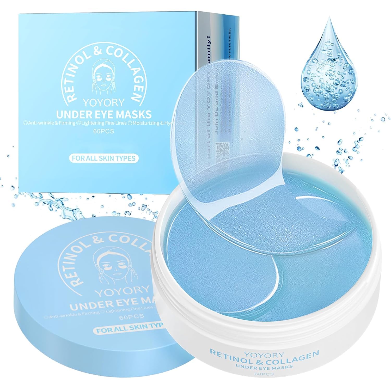 Under Eye Patches Masks - Reduce Puffy Eyes, Dark Circles,Undereye Bags, Wrinkles,Infused Peptide Collagen and Hyaluronic Acid,Vegan Cruelty-Free Self Care 30 Pairs
