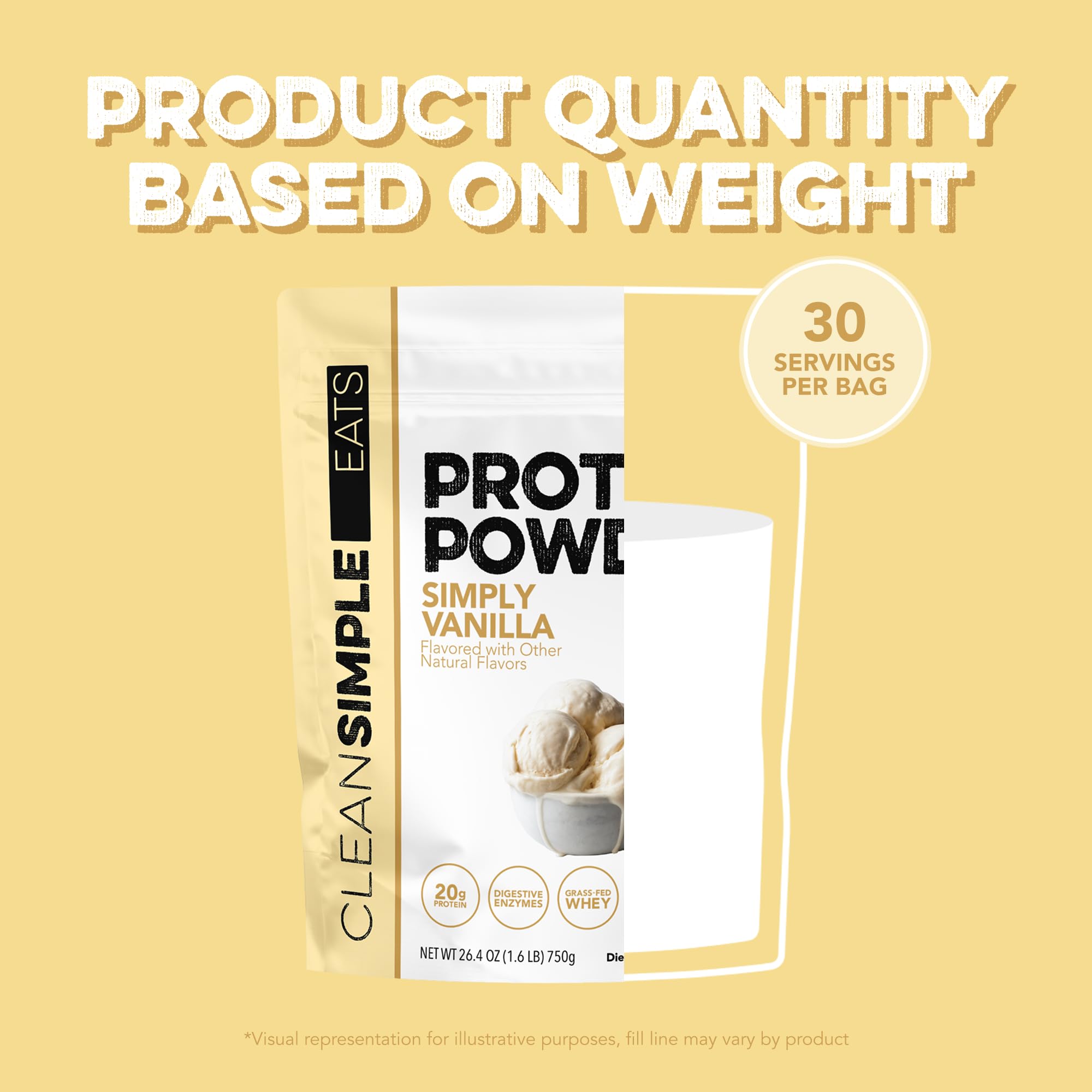 Clean Simple Eats Whey Isolate Protein Powder, Variety Pack, Naturally Sweetened, Zero Added Sugar, 20g 100% GrassFed Protein Powder with Digestive Enzymes, GlutenFree, Non GMO, 10 Single Serve Pack
