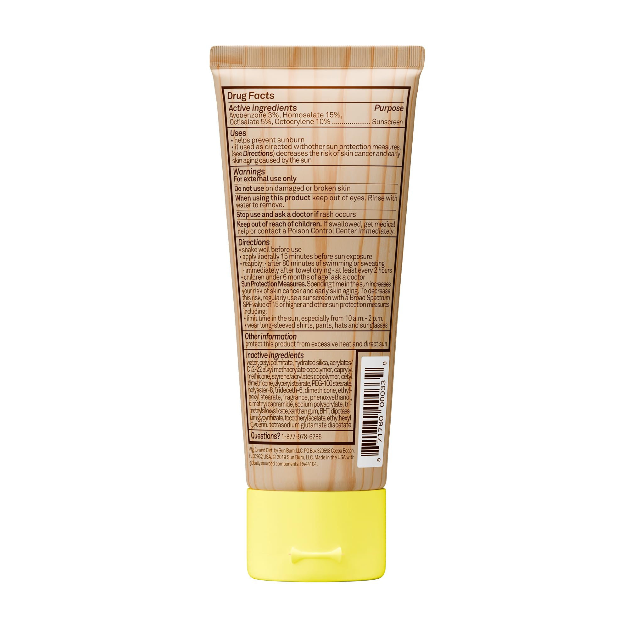 Sun Bum Original SPF 50 Sunscreen Body Lotion - Broad Spectrum Moisturizing Sunscreen with Vitamin E - Hawaii 104 Act Compliant (Made without Octinoxate & Oxybenzone) - Travel Size - 3 oz