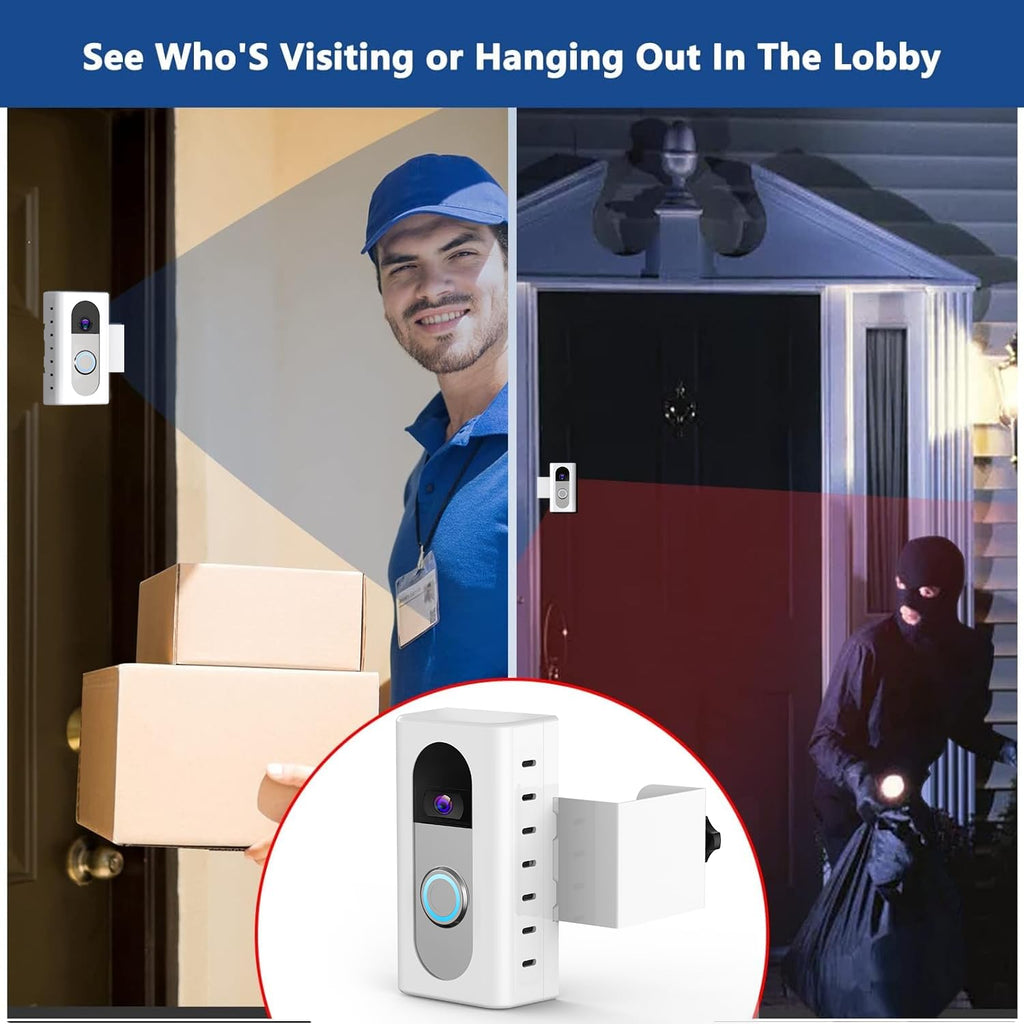 KIMILAR Anti-Theft Video Doorbell Mount Compatible with Ring/Blink Wireless Video Doorbell, Adjustable Mounting Bracket Accessories for Houses, Apartments, Businesses, Not for Blink 2nd Gen