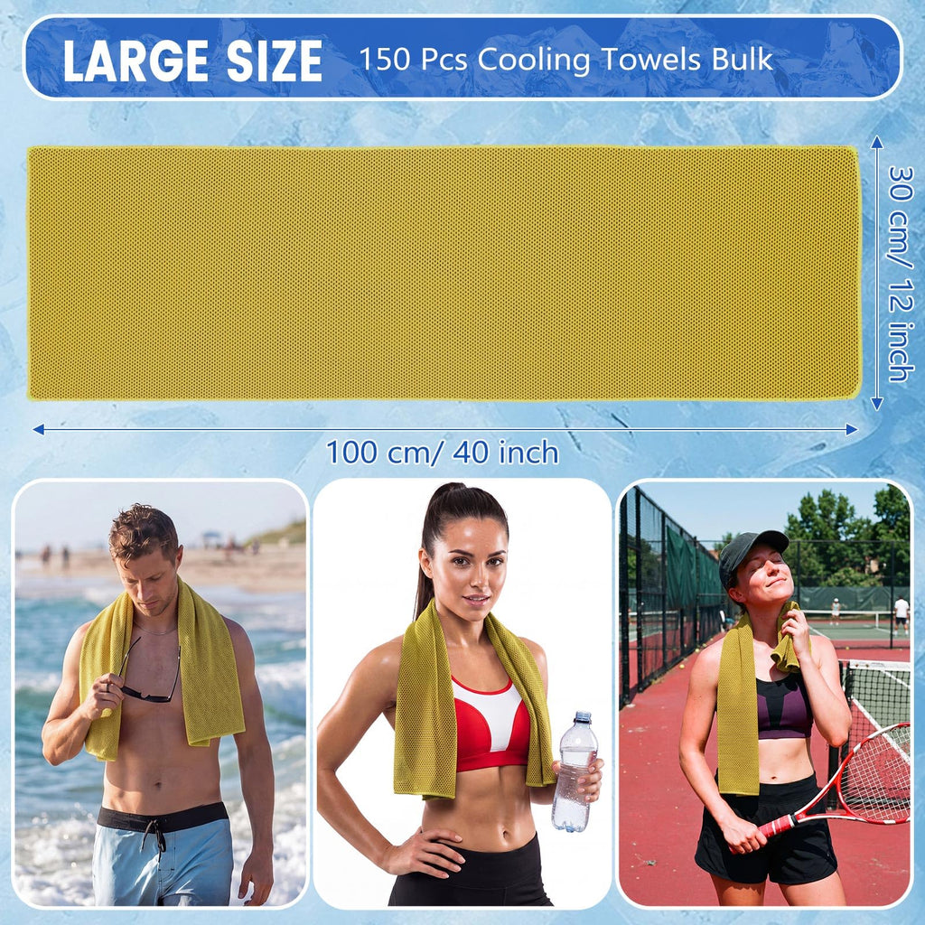 Hosuly 1000 Pack Cooling Towels Bulk 40 x 12 Inch Large Chilly Breathable Sweat Sports Cold Towels Sublimation Microfiber Ice Neck Rag for Hot Weather Workout Gym Team Gift (Dark Blue)