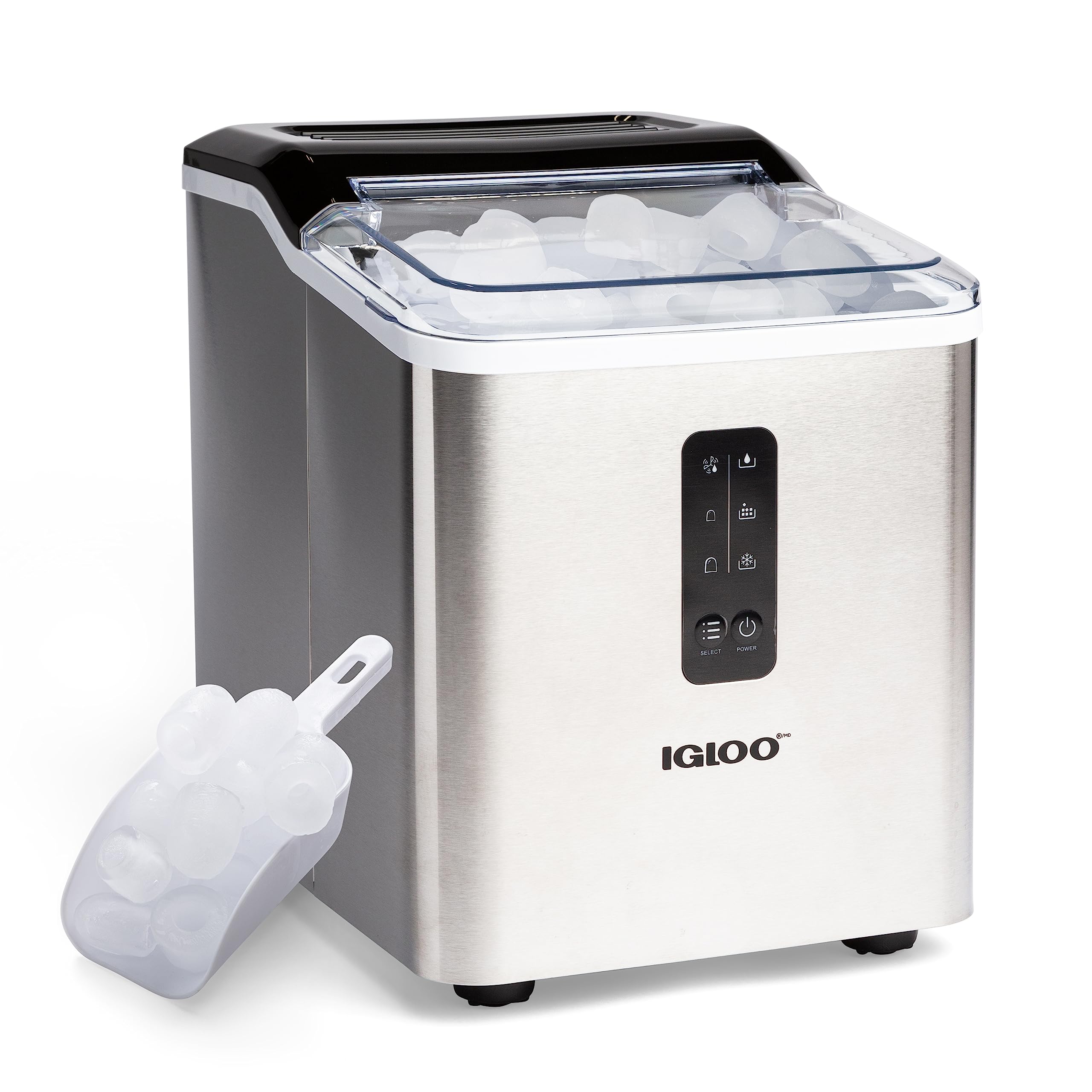Igloo Automatic Self-Cleaning Portable Electric Countertop Ice Maker Machine with Handle, 26 Pounds in 24 Hours, 9 Ice Cubes Ready in 7 Minutes, with Ice Scoop and Basket
