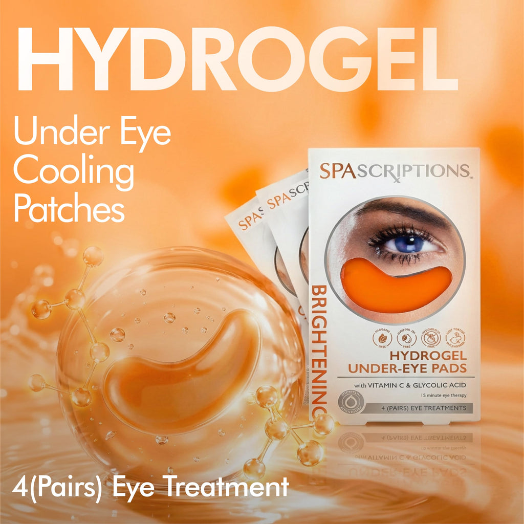 SpaScriptions Collagen Hydrogel Under Eye Patches - Anti-Wrinkle Eye Masks for Dark Circles & Puffiness, Firming & Hydrating Gel Eye Pads for Men & Women for Refreshing Daily Skin Care, 4 Pairs