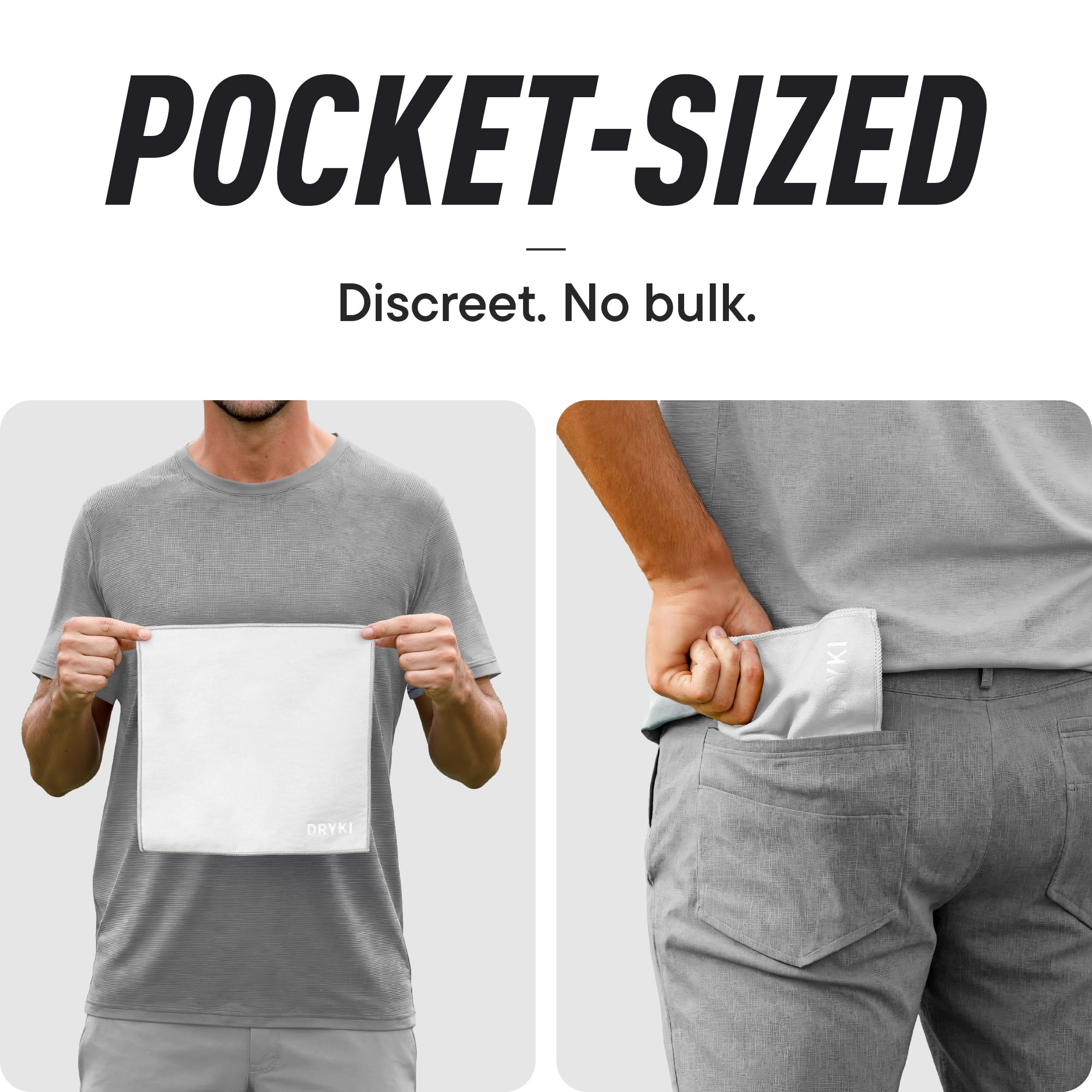 DRYKI Pocket-Sized Sweat Towels - The Original Sweat Absorbing Handkerchiefs - Quick-Dry Microfiber Sweat Rags for Face, Hands, & Body - Men & Women - Gym and Work (Moss Camo: 5 Pack)