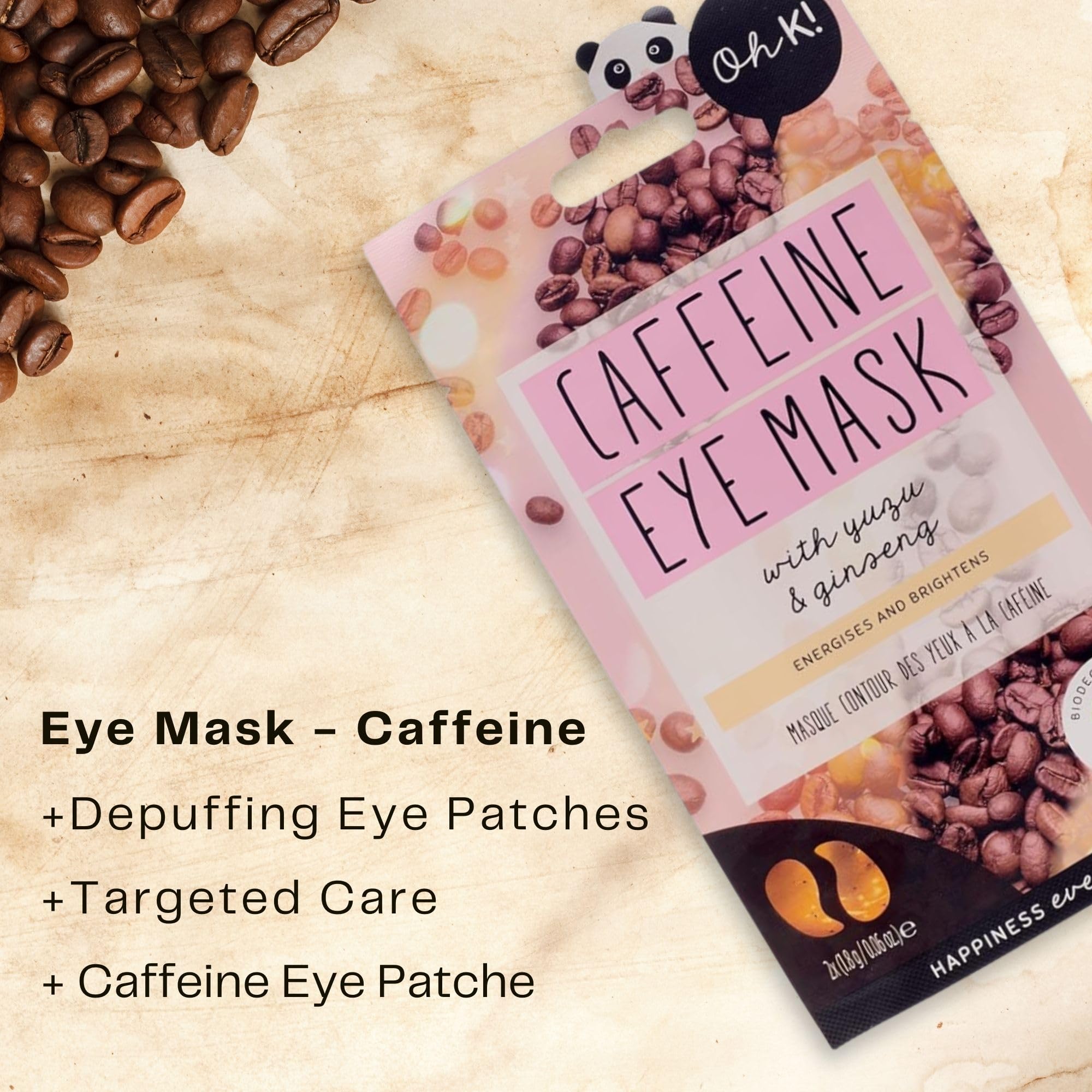 Oh K! Eye Mask - Rejuvenating - Hydrating Under Eye Patches - Depuffing Undereye Patches with Niacinamide - Hydrogel Mask for Dark Circles - 7 Pairs