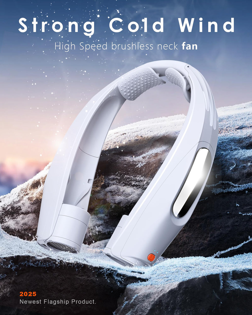 ZEEFO Portable Neck Fan, Hands Free Personal Fan- 6000mAh Battery Operated, USB Rechargeable Fan with 6 Adjustable Speeds, Cooling Wearable Fan for Home, Office, Outdoor, Trave-White