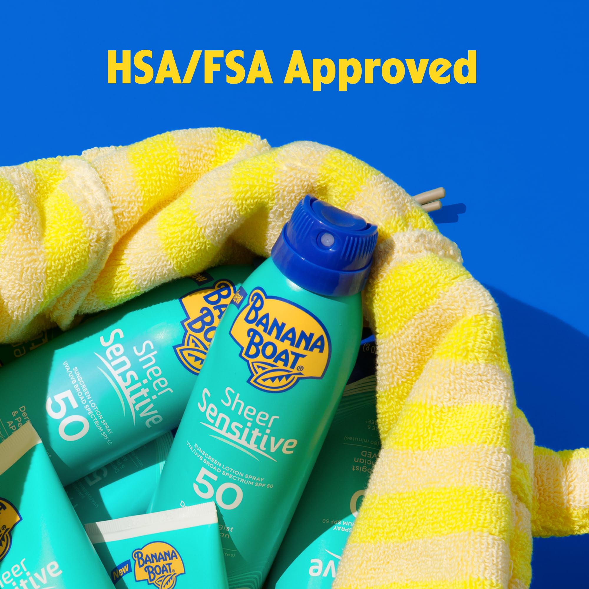 Banana Boat Sheer Sensitive Sunscreen Spray SPF 50, 6 Oz