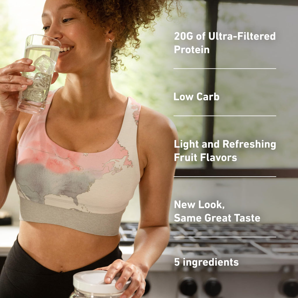 Isopure Clear Whey Isolate Protein Powder, Lactose Free, Gluten Free, Naturally Flavored, Watermelon Lime, 20g Protein Per Serving, 14.1 Oz, 16 Servings (Packaging May Vary)